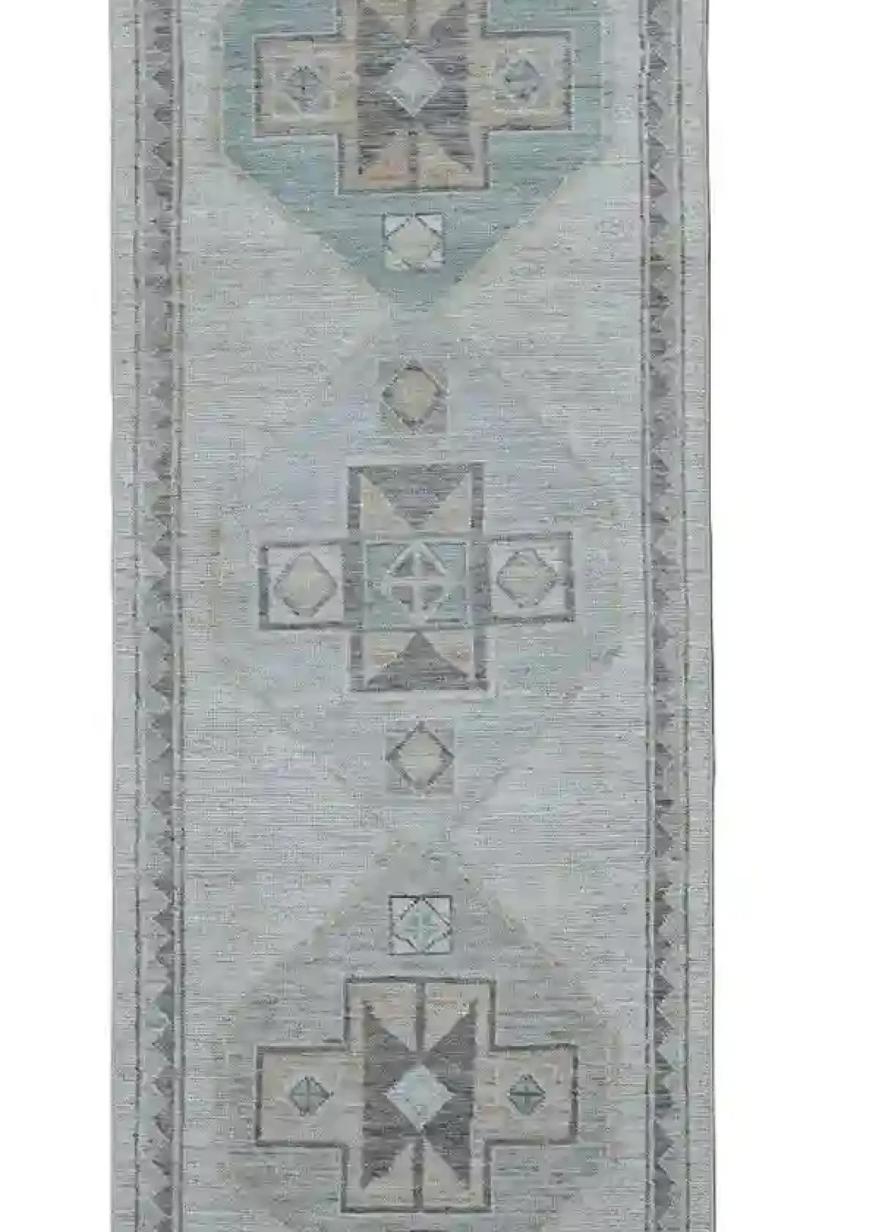 3′ x 13′ Beige Fine Hand-Knotted Afghan Oushak Runner Rug – Transitional Wool