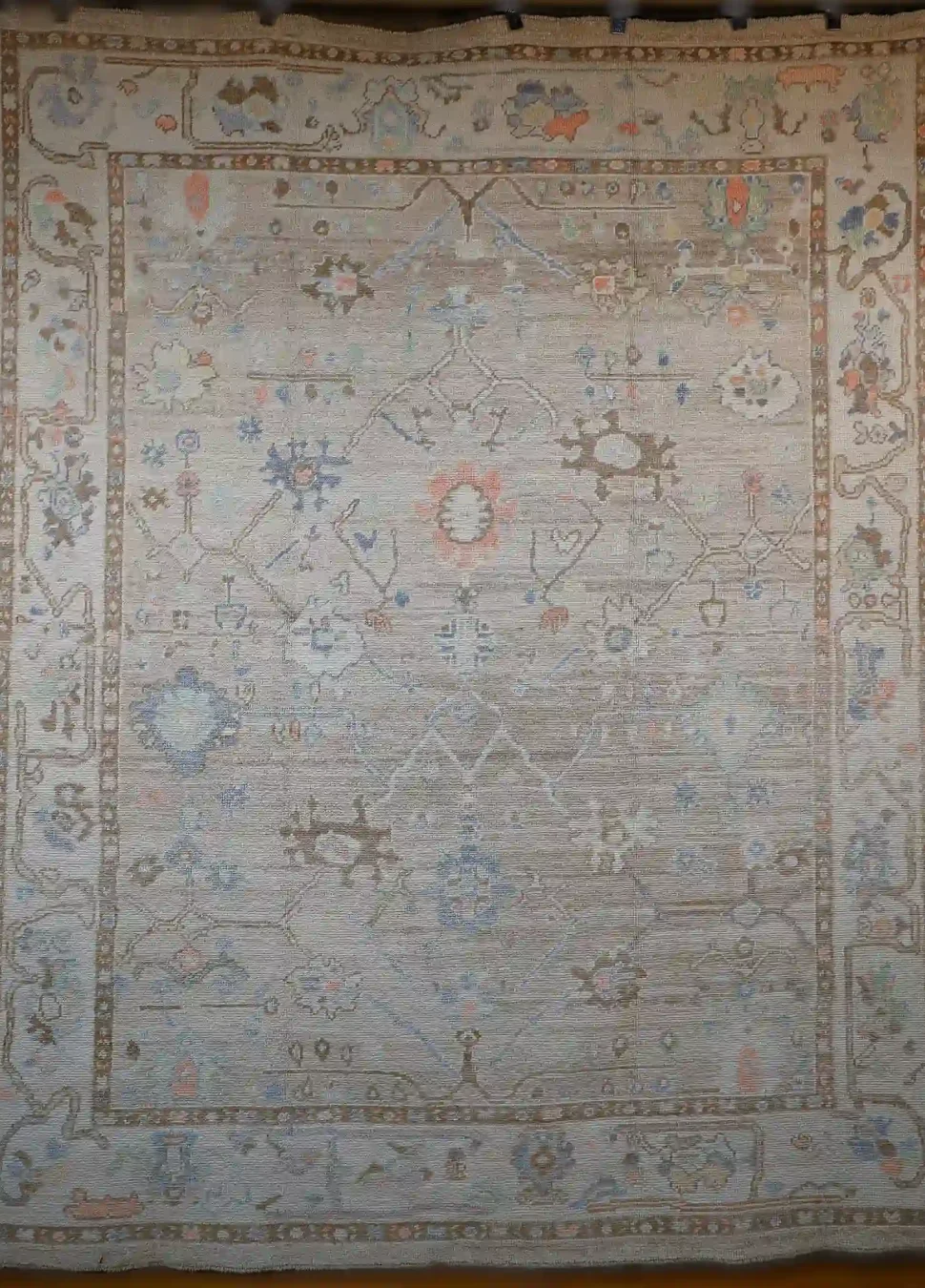 8′ x 10′ Ivory Fine Hand-Knotted New Turkish Oushak Rug – Traditional Wool