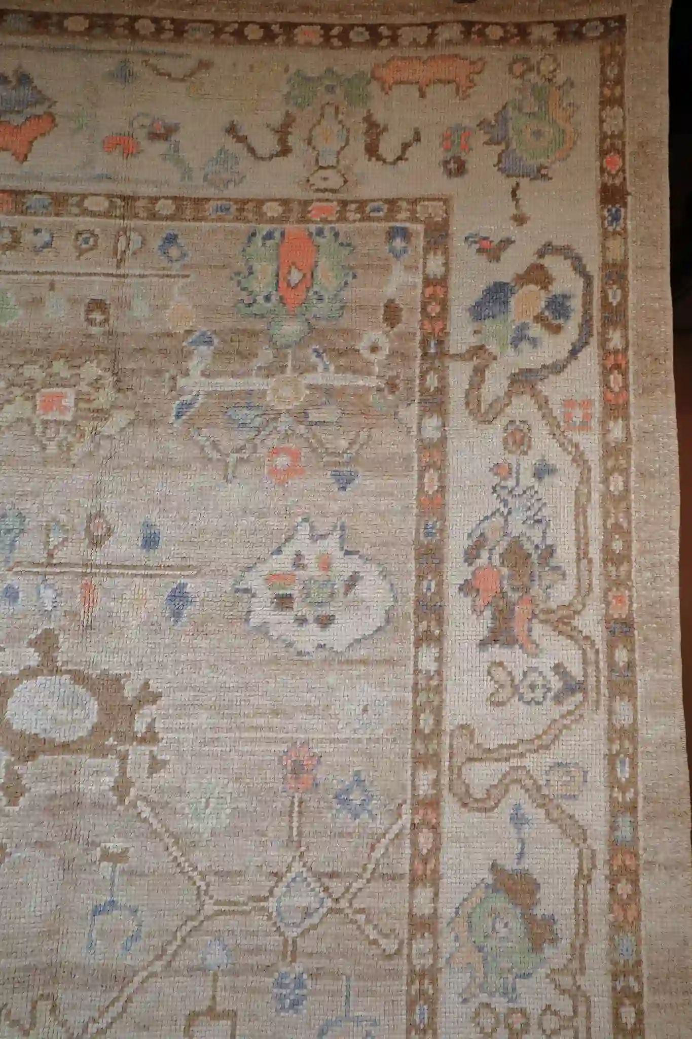 8' x 10' Ivory Fine Hand-Knotted New Turkish Oushak Rug – Traditional Wool - Image 5