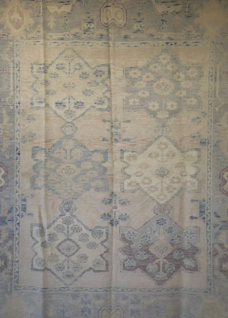 8′ x 10′ Beige Fine Hand-Knotted Turkish Oushak Rug – Transitional Wool