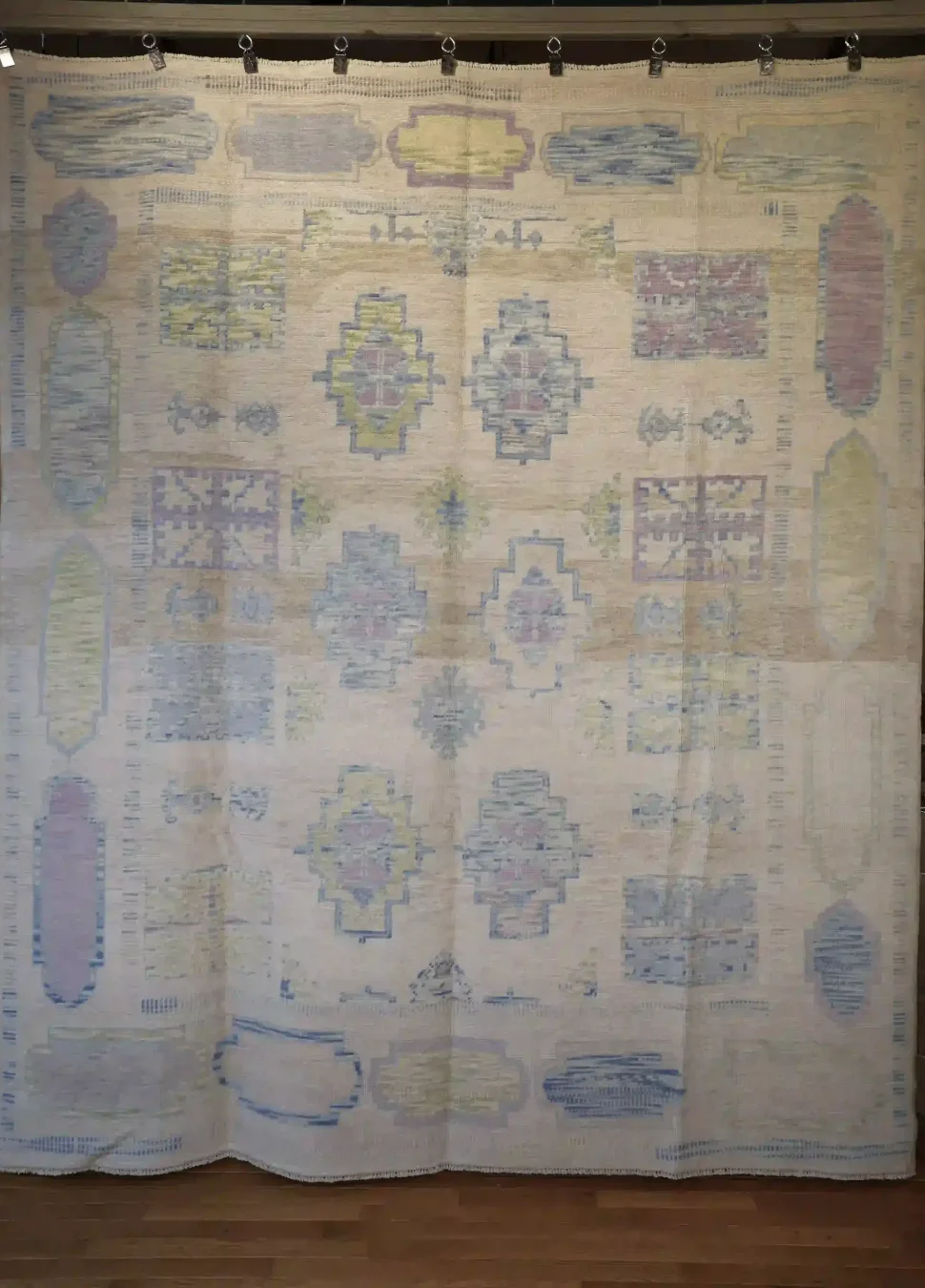 8′ x 10′ Ivory Fine Hand-Knotted Turkish Oushak Rug – Transitional Wool