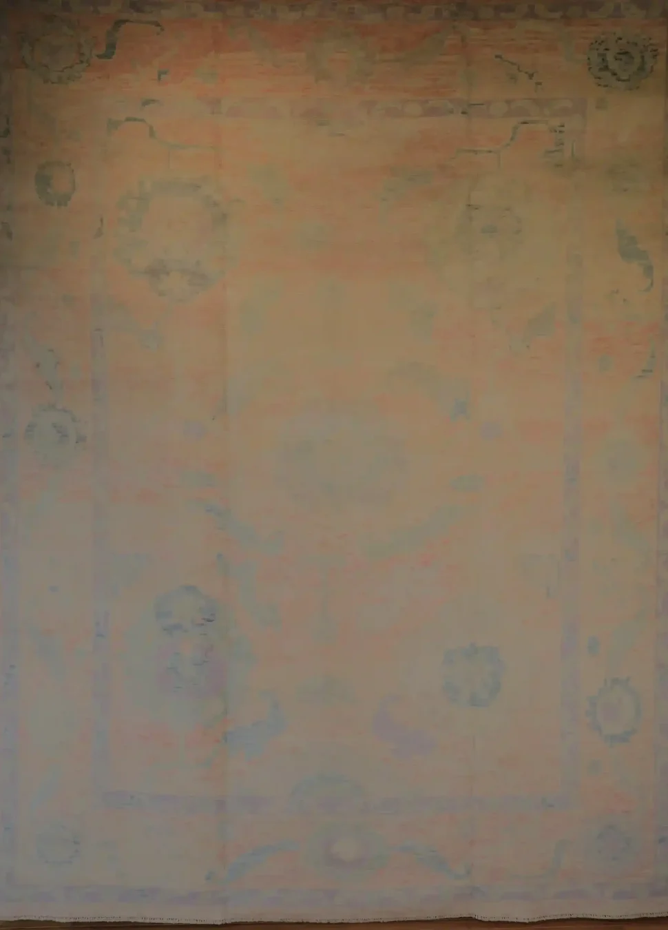 10′ x 13′ Peach Fine Hand-Knotted New Turkish Oushak Rug – Traditional Wool