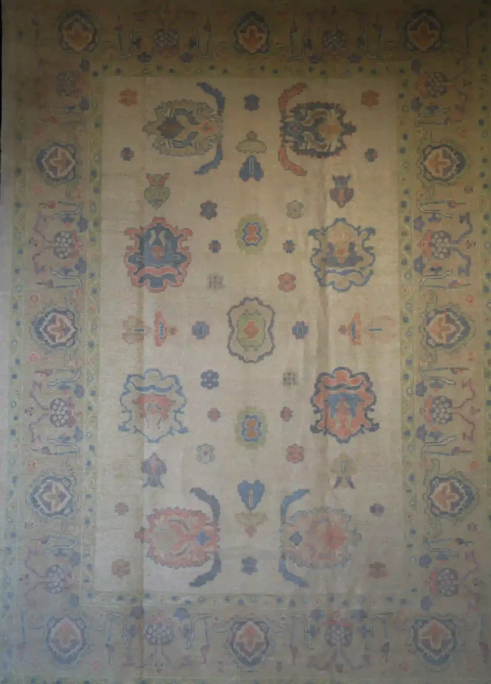 9′ x 13′ Pale Green Fine Hand-Knotted New Turkish Oushak Rug – Traditional Wool