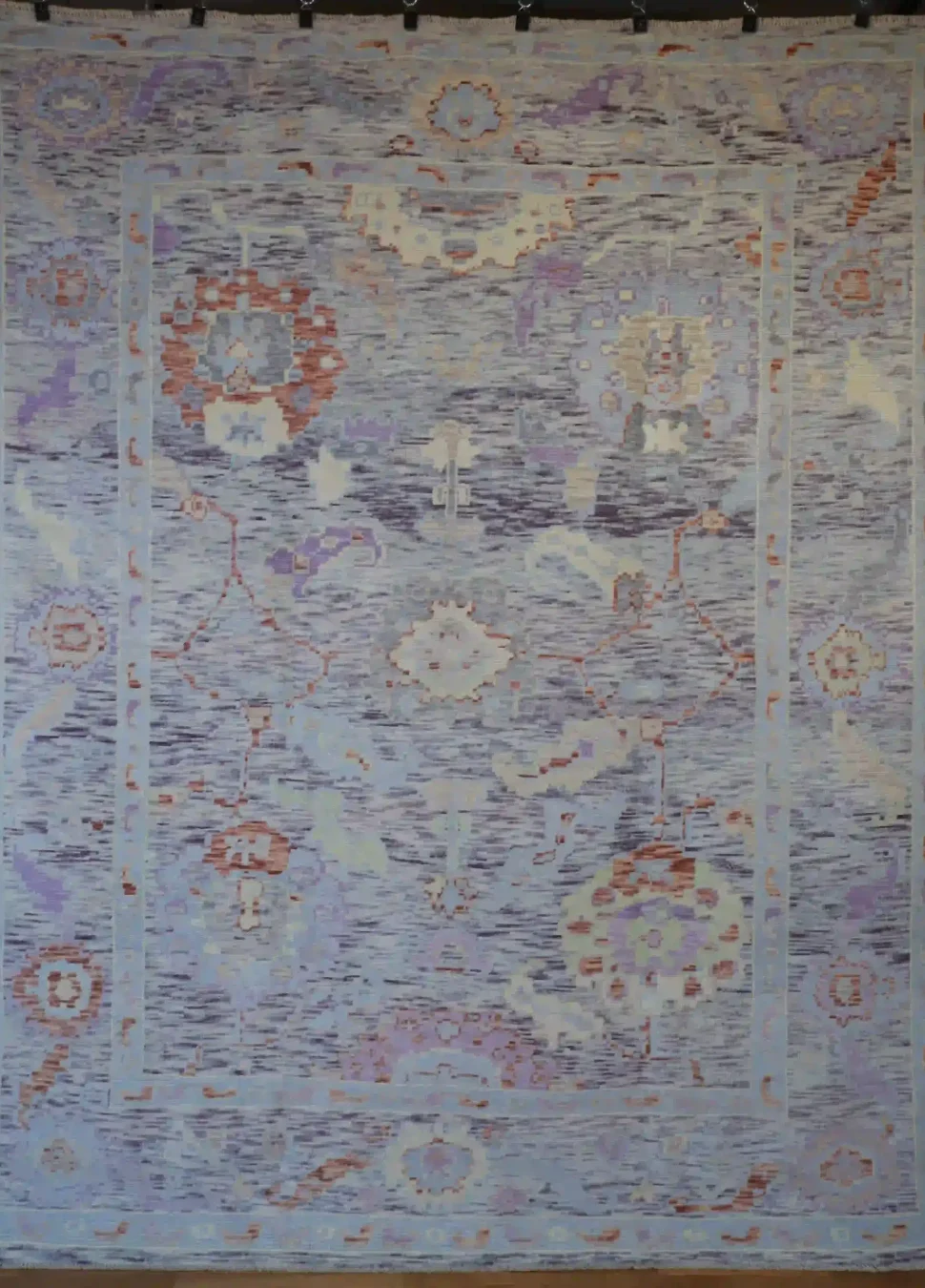 8′ x 10′ Blue Fine Hand-Knotted Turkish Oushak Rug – Traditional Wool