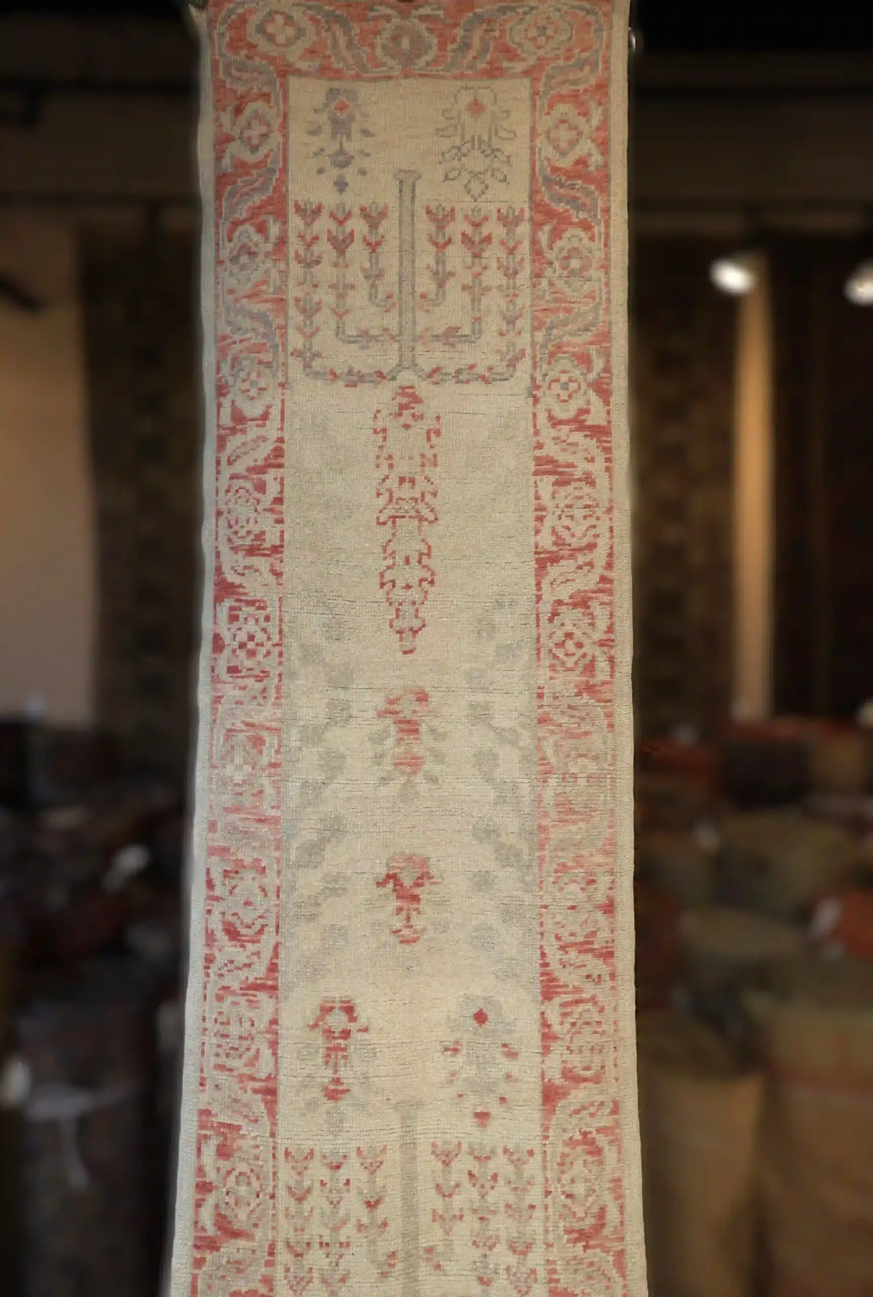 3' x 17' Beige Fine Hand-Knotted Turkish Oushak Runner – Traditional Wool - Image 3