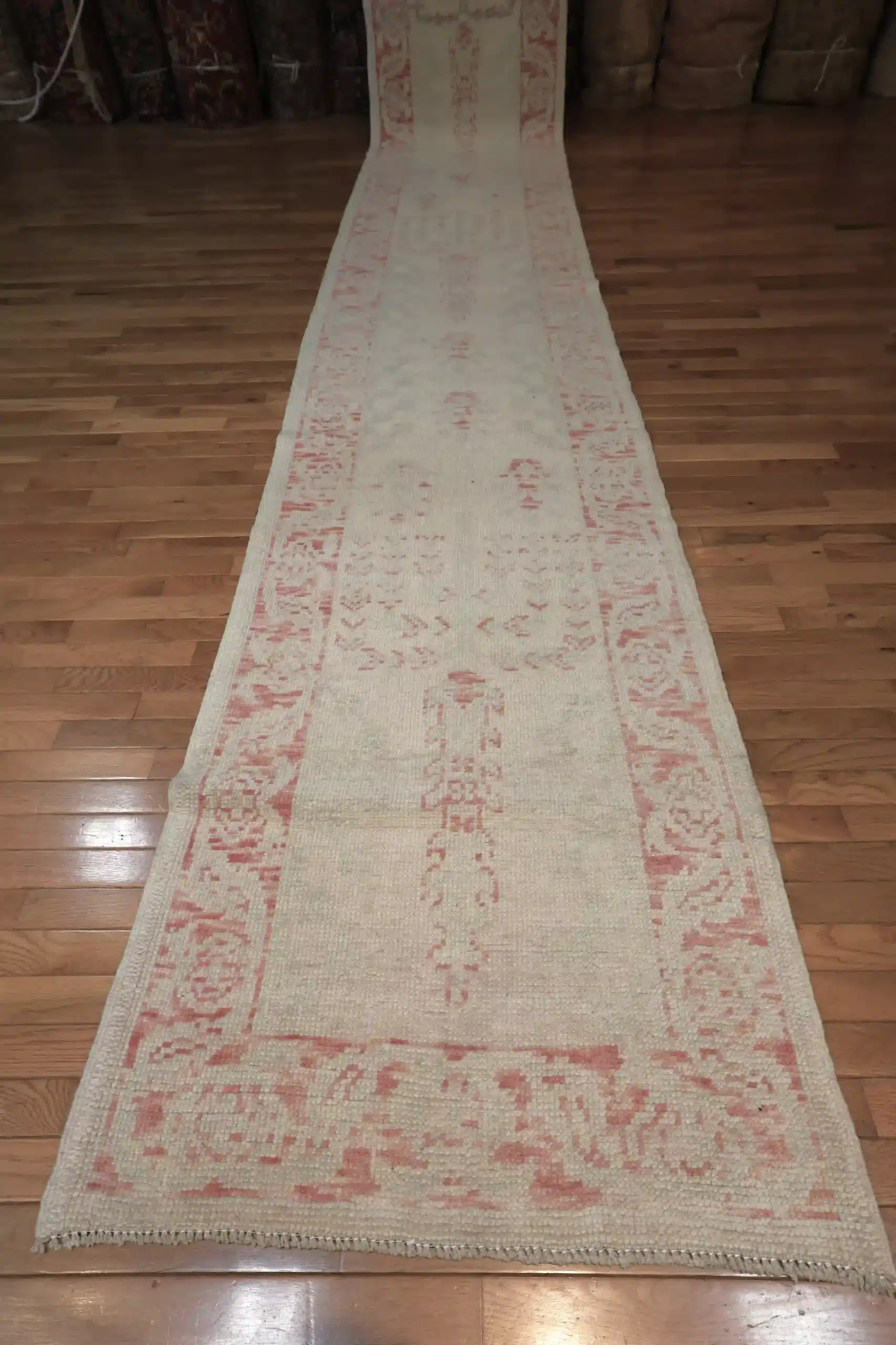 3' x 17' Beige Fine Hand-Knotted Turkish Oushak Runner – Traditional Wool - Image 5
