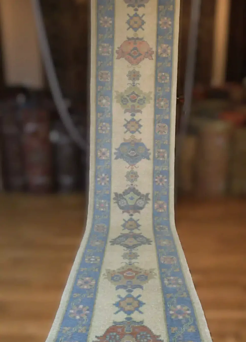 3′ x 17′ Beige Fine Hand-Knotted New Turkish Oushak Runner Rug– Traditional Wool