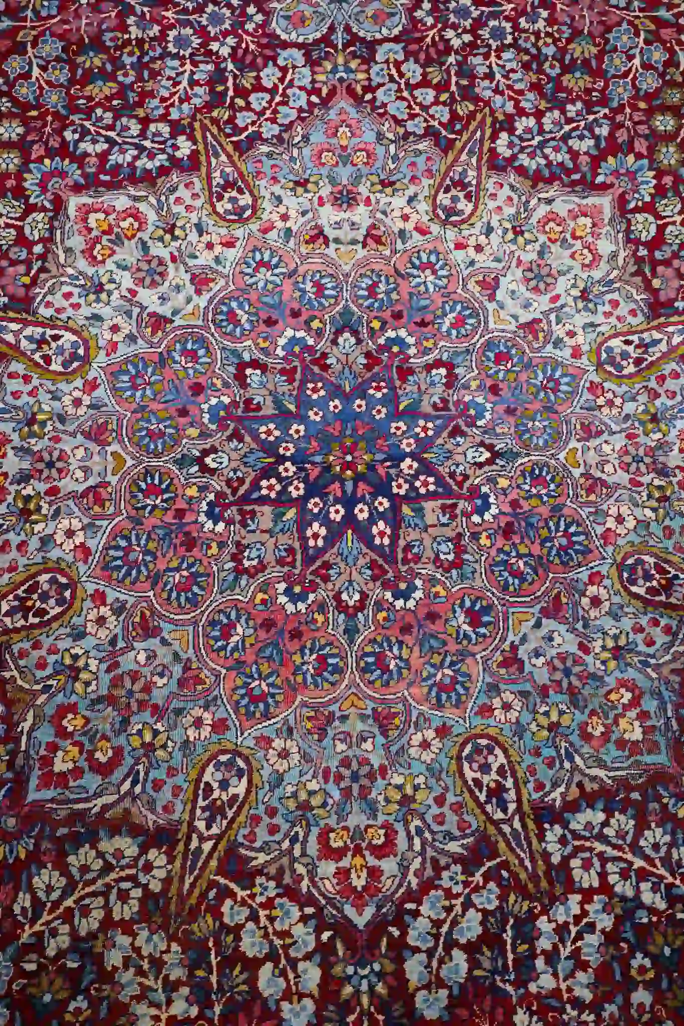 8' x 11' Red Fine Hand-Knotted Semi Antique Persian Kerman Rug – Traditional Wool - Image 4