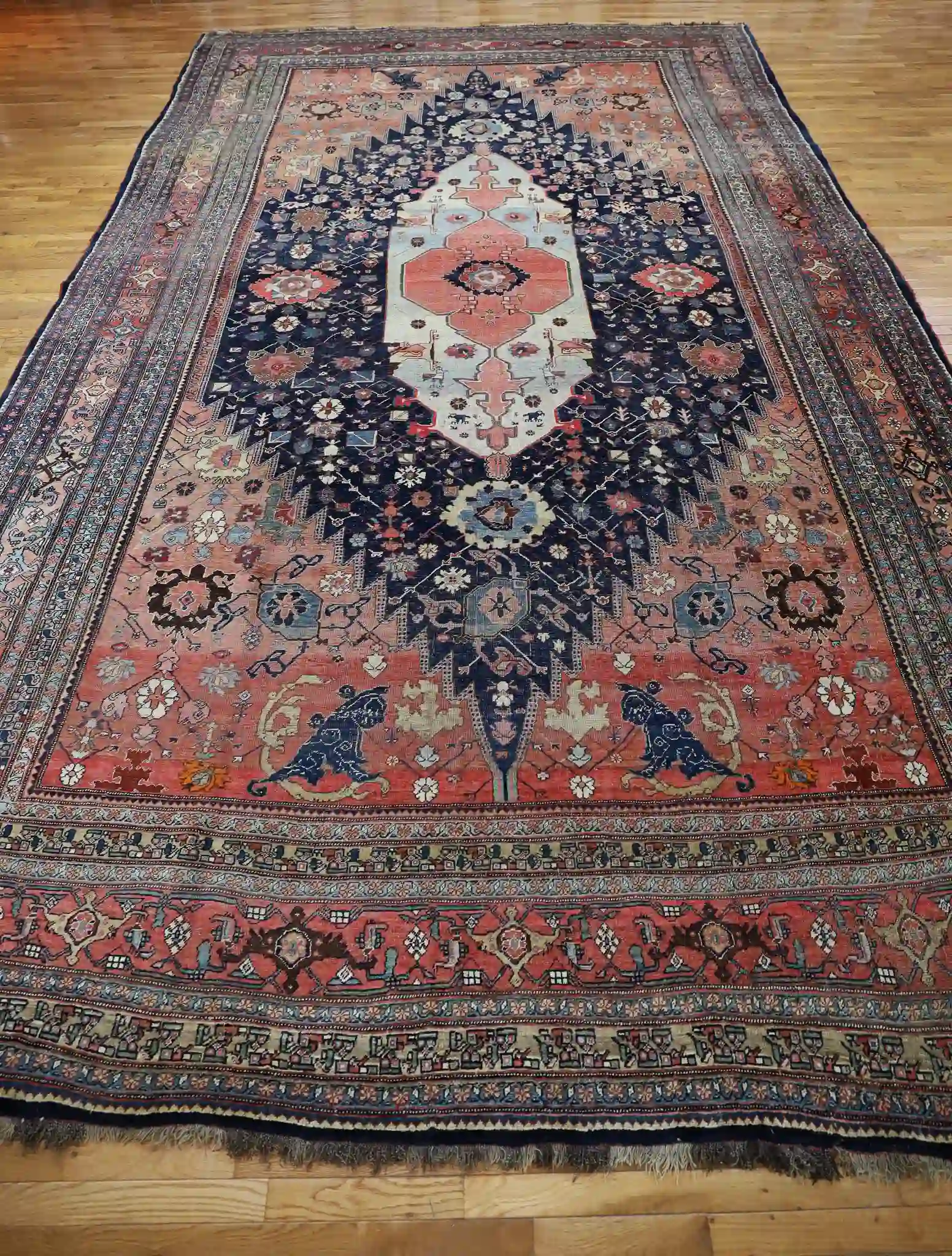 11' x 19' Red Fine Hand-Knotted Antique Persian Bidjar – Traditional Wool - Image 2
