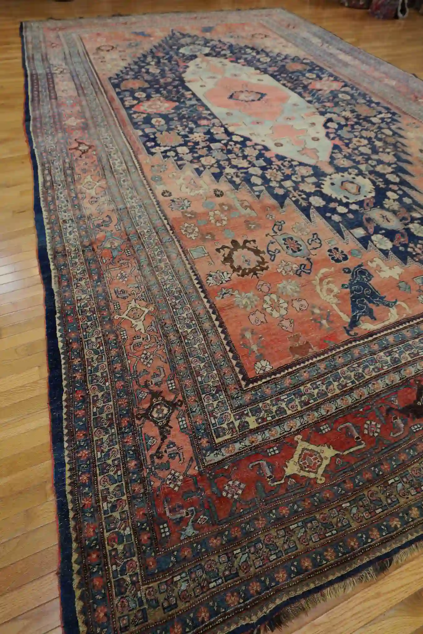 11' x 19' Red Fine Hand-Knotted Antique Persian Bidjar – Traditional Wool - Image 4