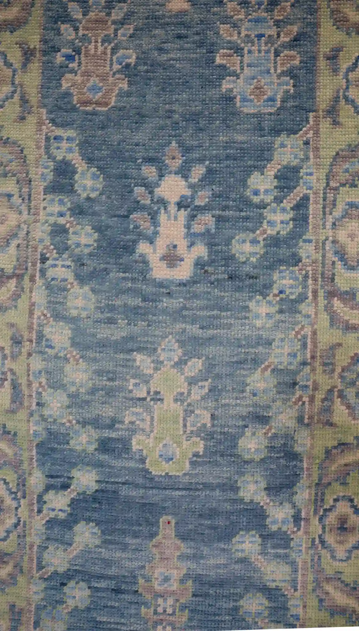 3' x 16' Blue Fine Hand-Knotted Turkish Oushak Runner Rug– Traditional Wool - Image 7