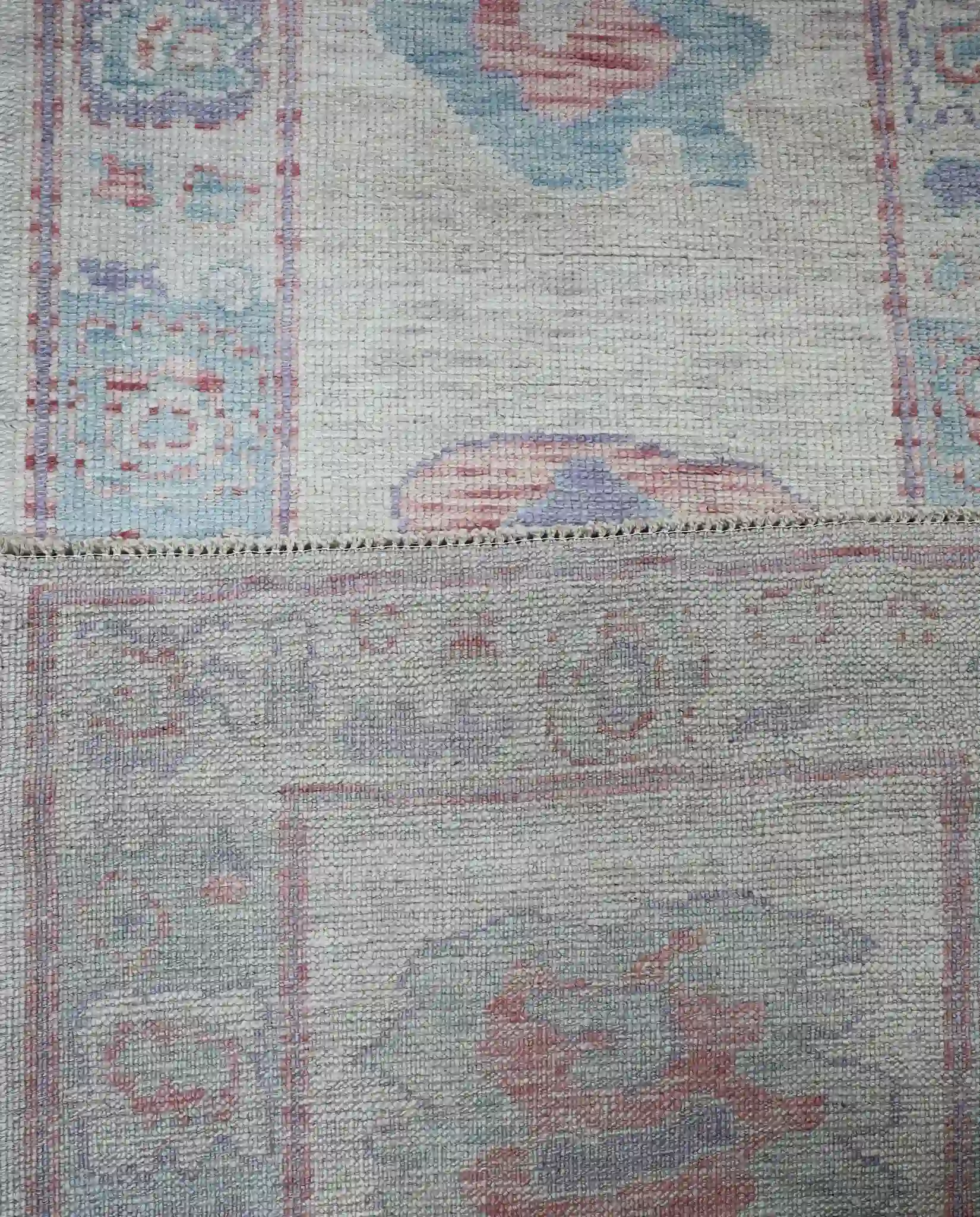 3' x 16' Light Blue Fine Hand-Knotted Turkish Oushak Runner Rug – Traditional Wool - Image 7