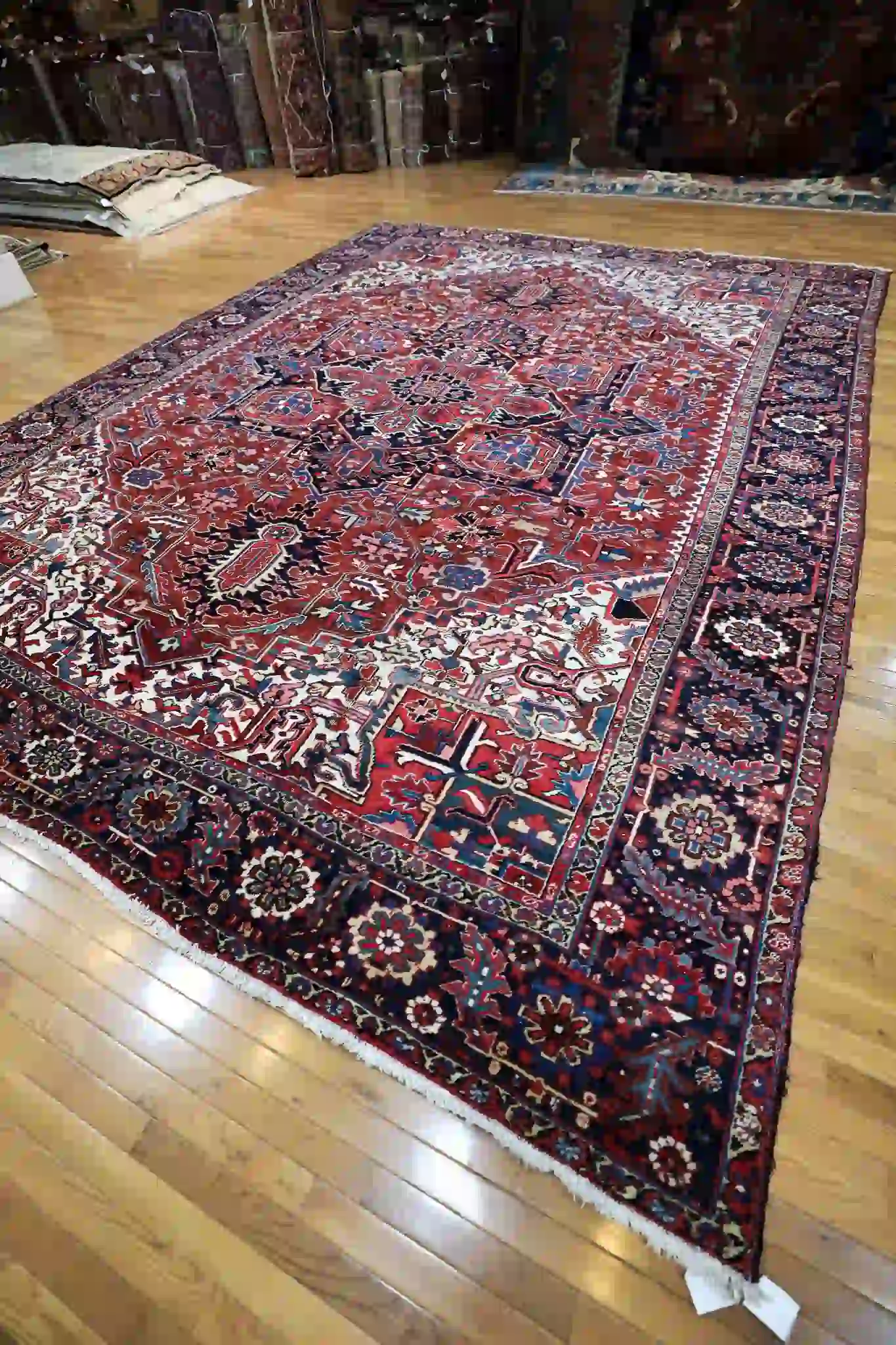 12' x 15' Red Fine Hand-Knotted Persian Heriz Rug – Traditional Wool - Image 5
