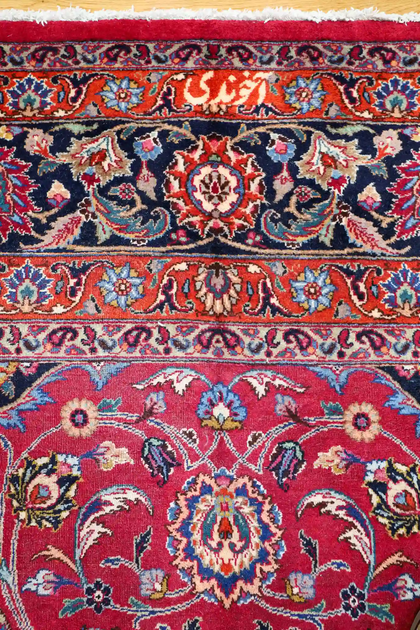 12' x 17' Red Fine Hand-Knotted Vintage Persian Mashad – Traditional Wool - Image 8