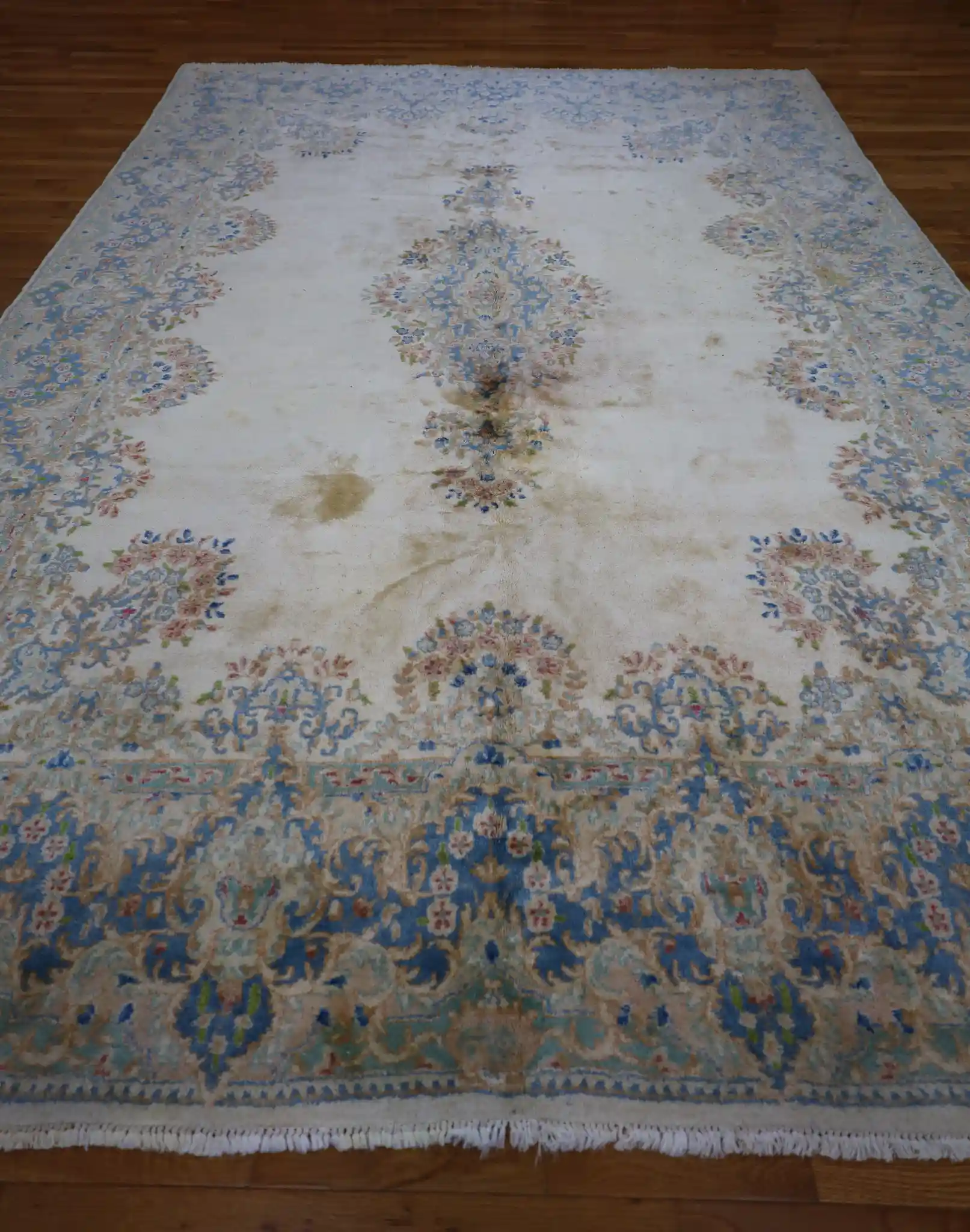 8' x 13' Ivory Fine Hand-Knotted Persian Kerman Rug – Traditional Wool - Image 4