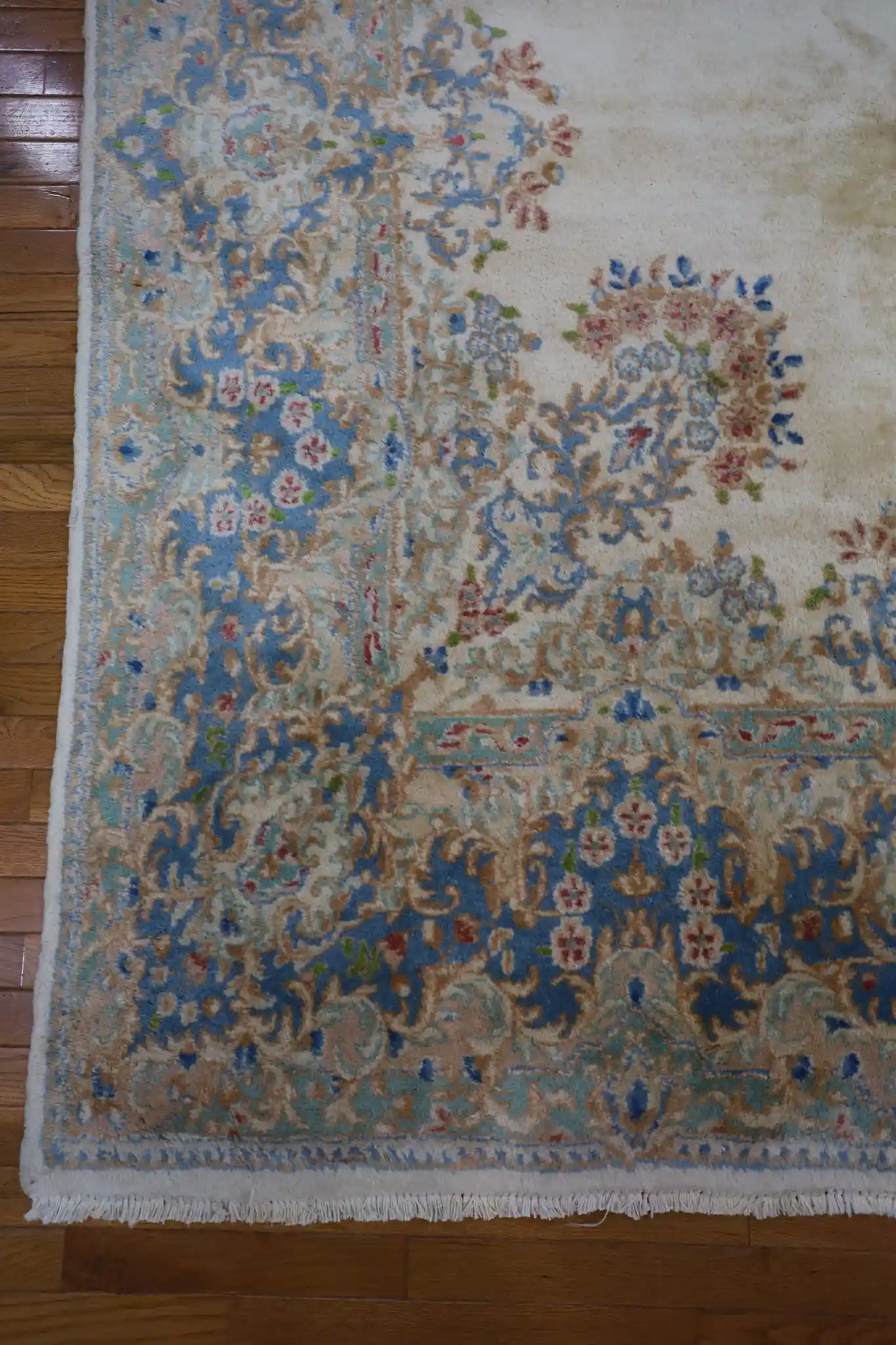 8' x 13' Ivory Fine Hand-Knotted Persian Kerman Rug – Traditional Wool - Image 8