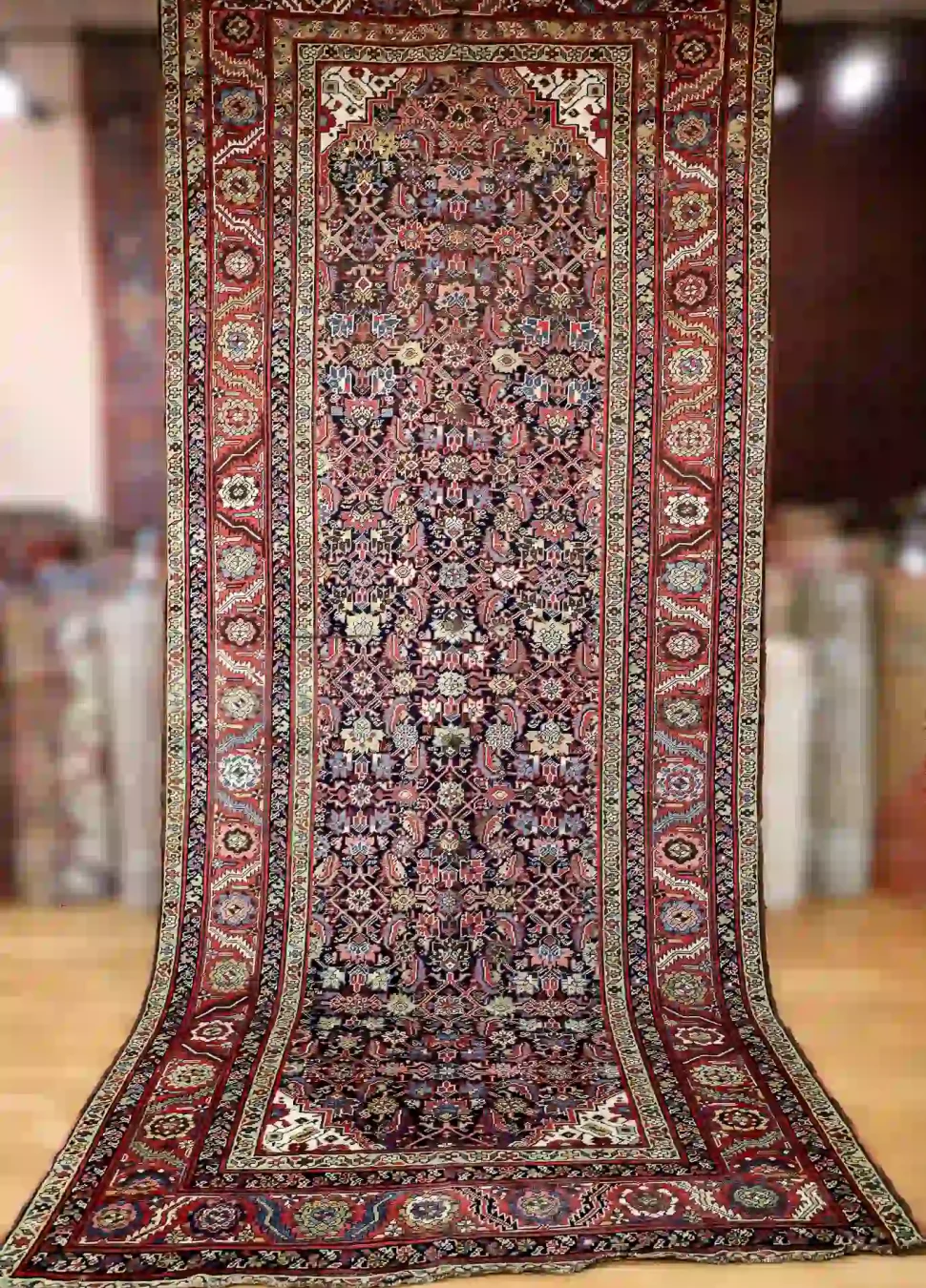 6′ x 14′ Red Fine Hand-Knotted Antique Persian Farahan Rug – Traditional Wool