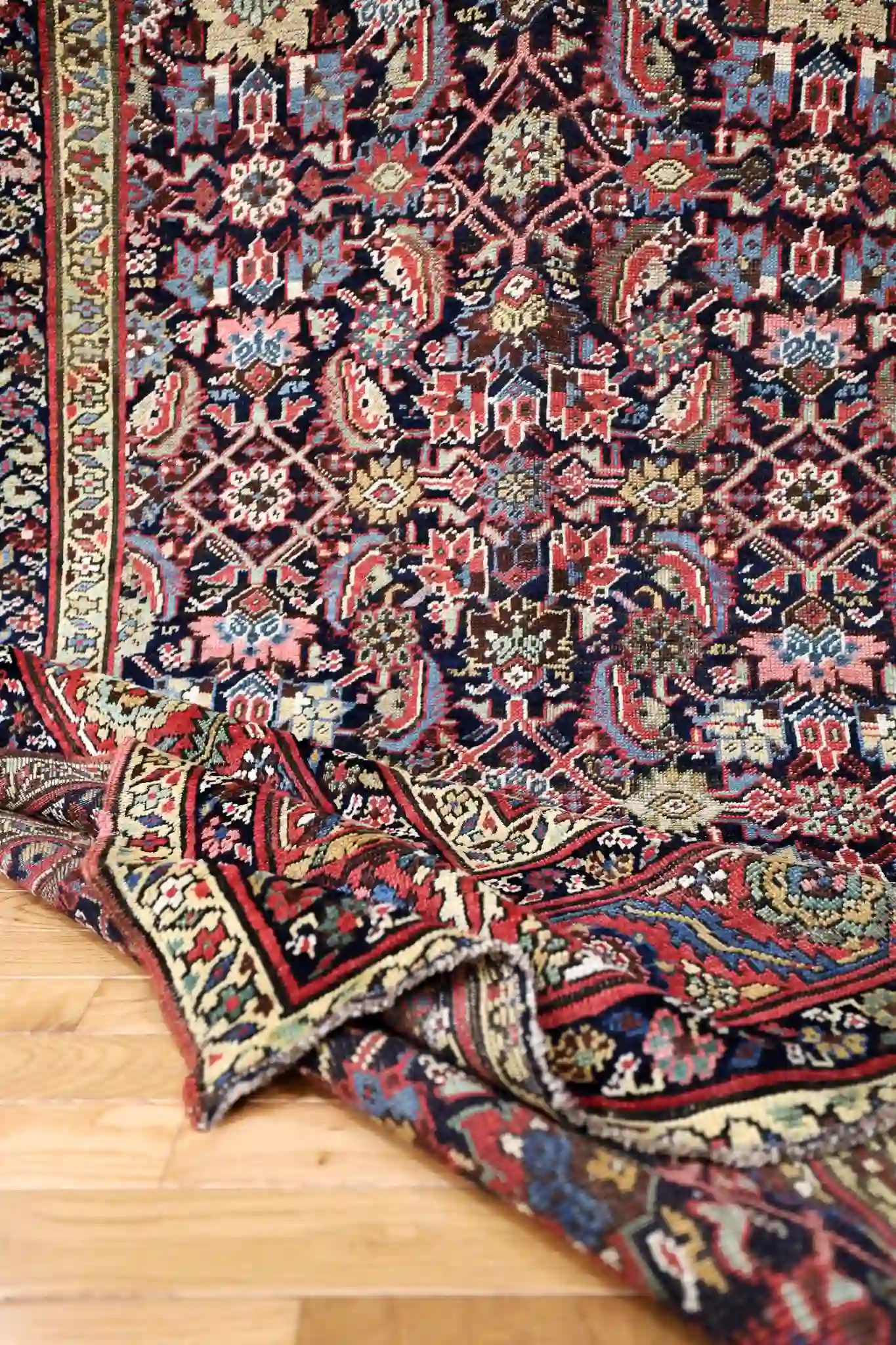 6' x 14' Red Fine Hand-Knotted Antique Persian Farahan Rug – Traditional Wool - Image 5