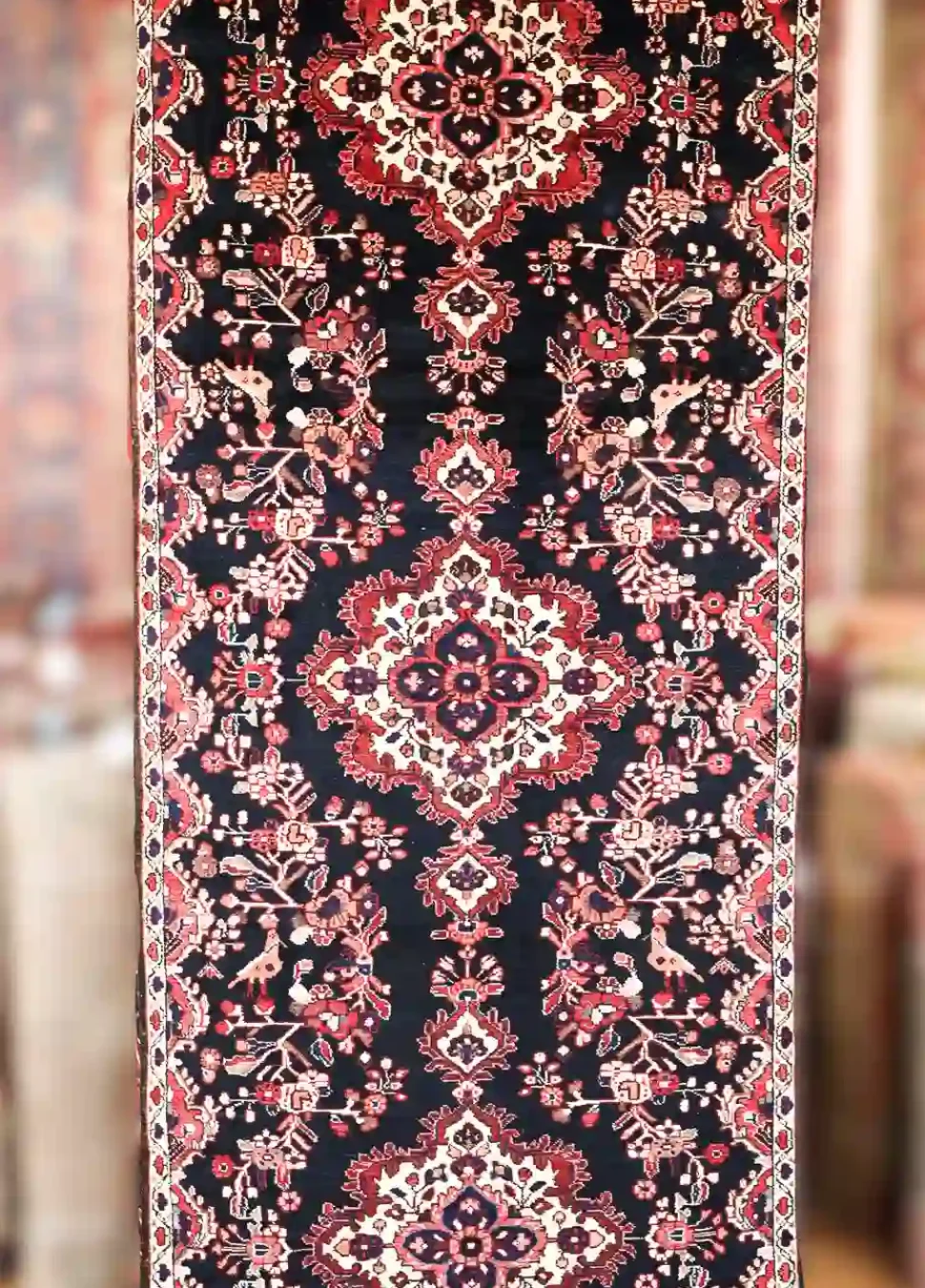 4′ x 12′ Red Fine Hand-Knotted Persian Bakhtiari Runner – Traditional Wool