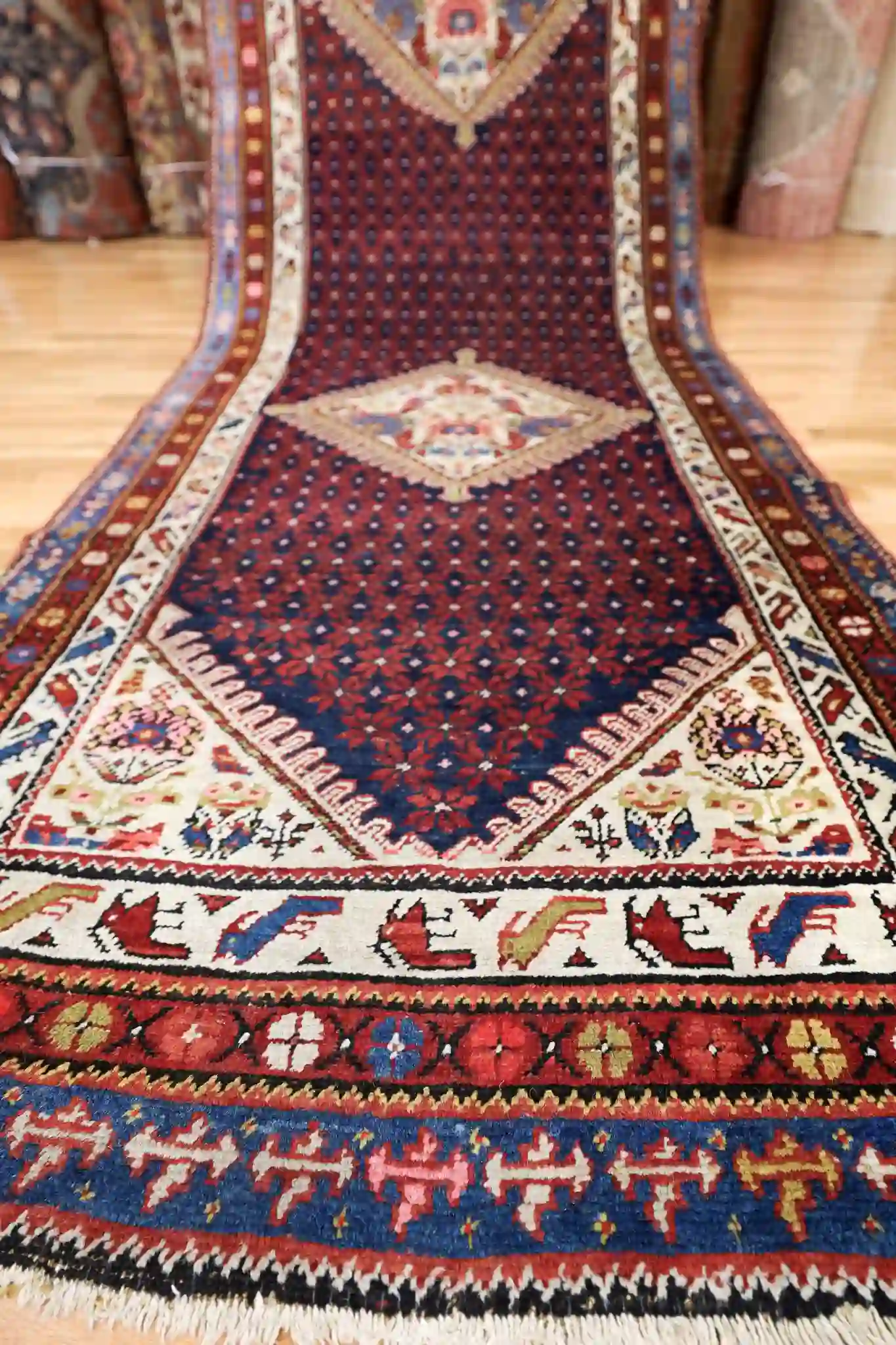4' x 17' Red Fine Hand-Knotted Persian Malayer Runner – Traditional Wool - Image 2