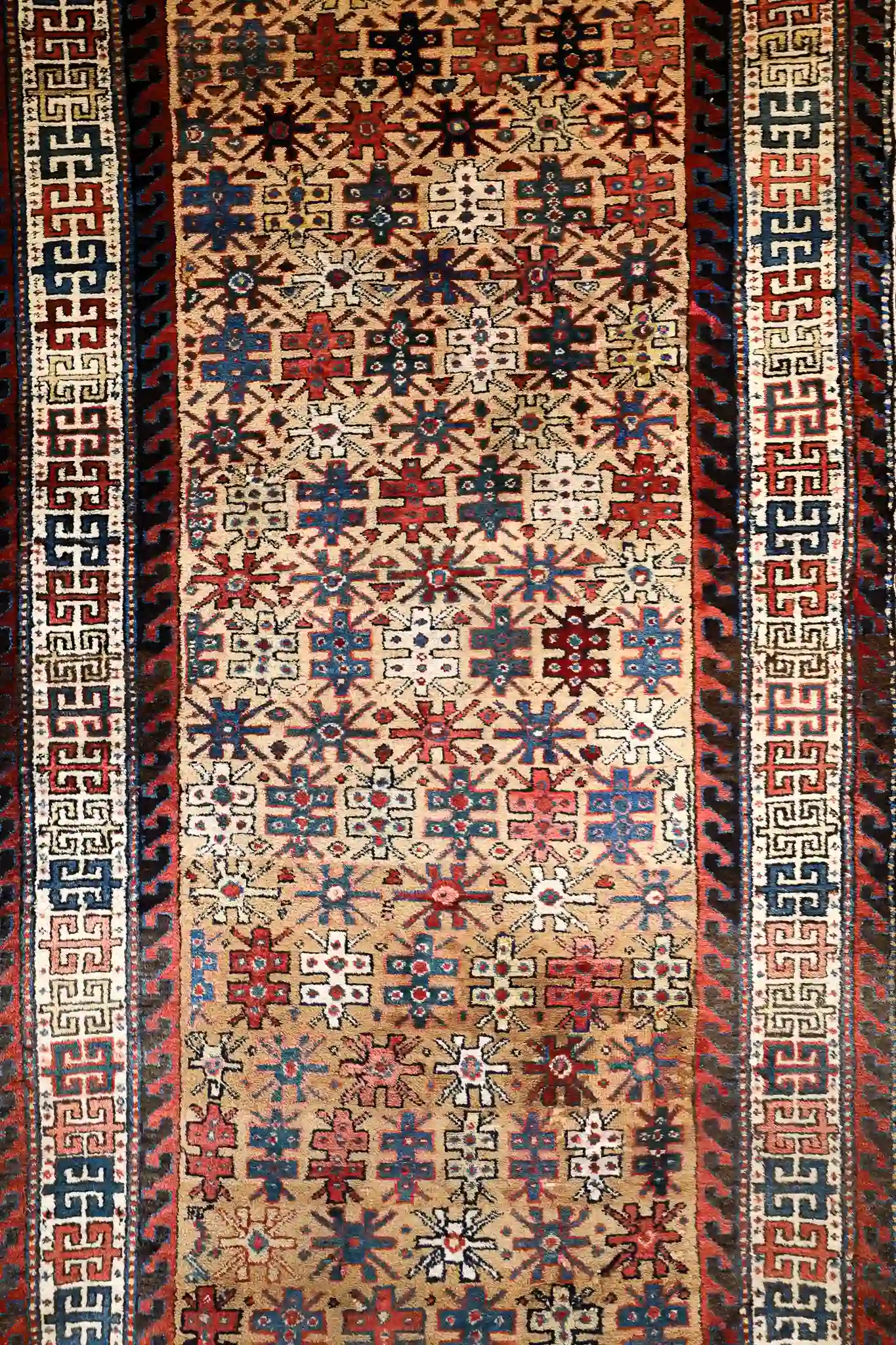 4' x 10' Beige Fine Hand-Knotted Caucasian Shirvan Runner – Traditional Wool - Image 2