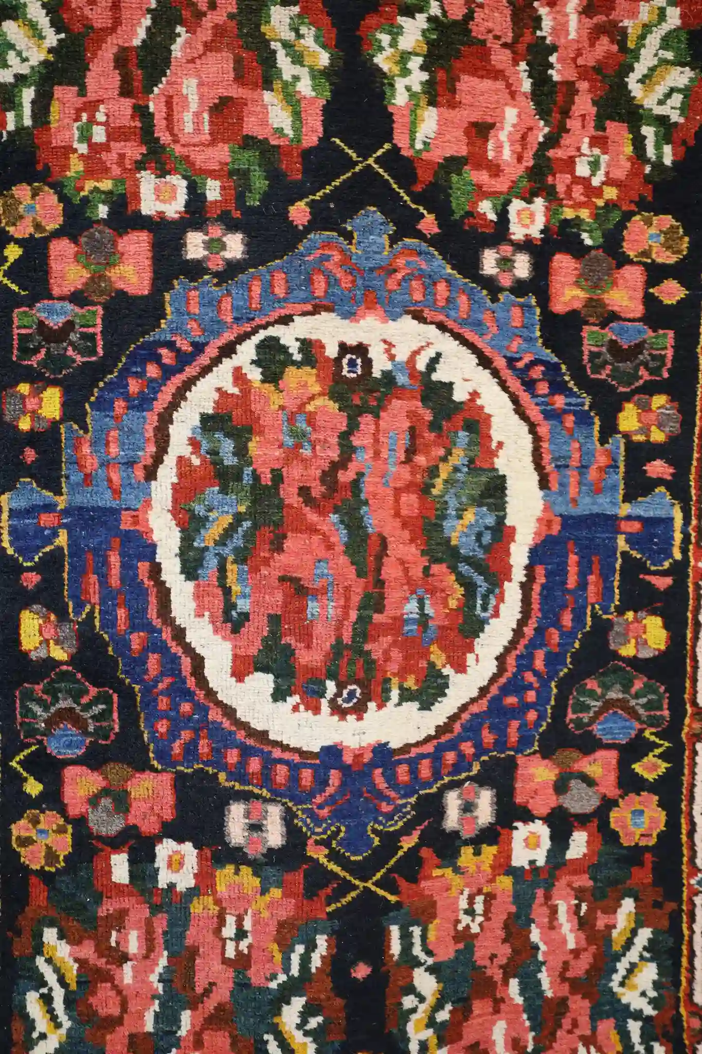 4' x 14' Red Fine Hand-Knotted Semi-Antique Persian Bakhtiari Runner – Traditional Wool - Image 6