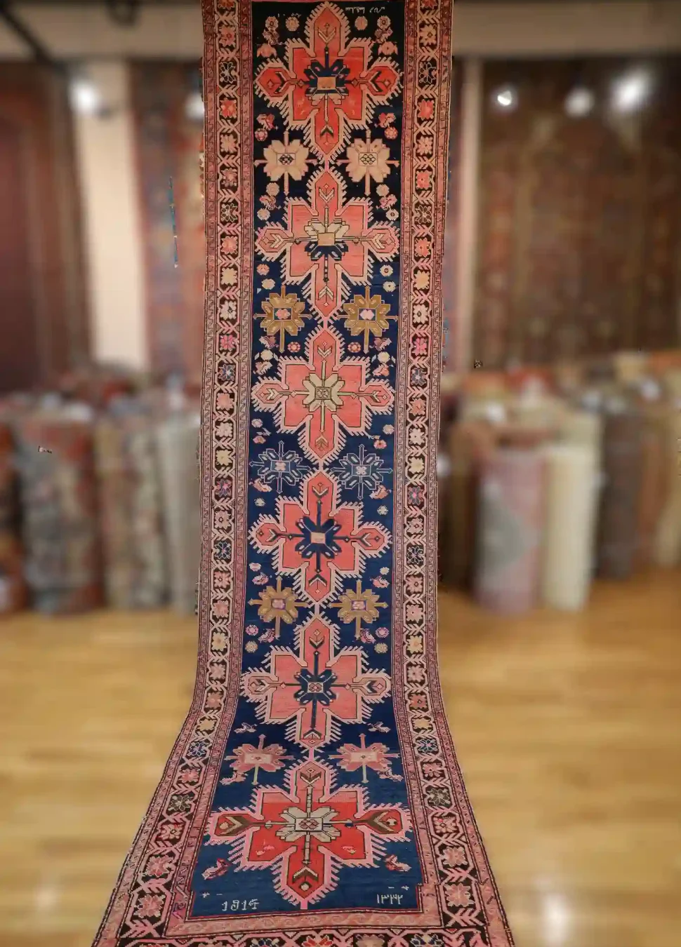 4′ x 15′ Red Fine Hand-Knotted Antique Caucasian Karabagh Runner – Traditional Wool