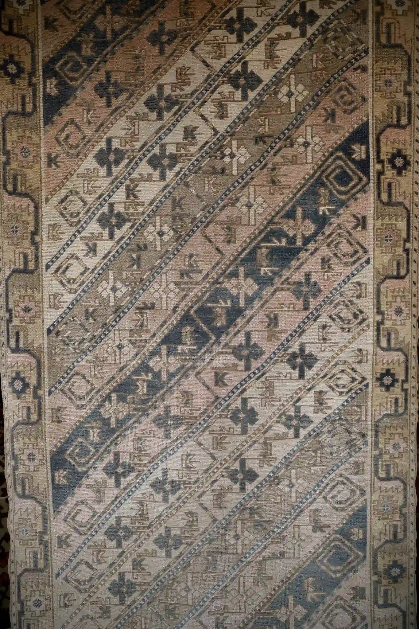 4' x 14' Beige Fine Hand-Knotted Turkish Oushak Runner – Transitional Wool - Image 6