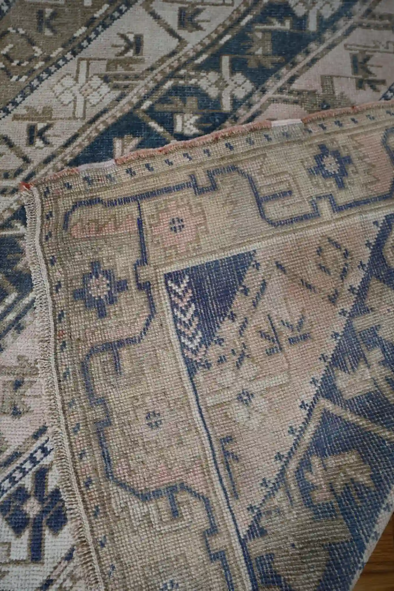 4' x 14' Beige Fine Hand-Knotted Turkish Oushak Runner – Transitional Wool - Image 8