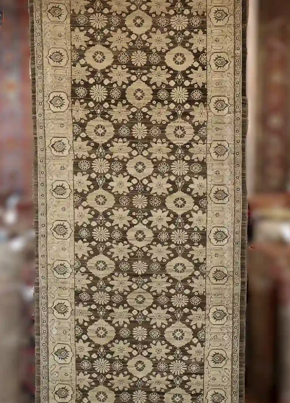 4′ x 10′ Beige Fine Hand-Knotted Vintage Egyptian Agra Runner – Traditional Wool
