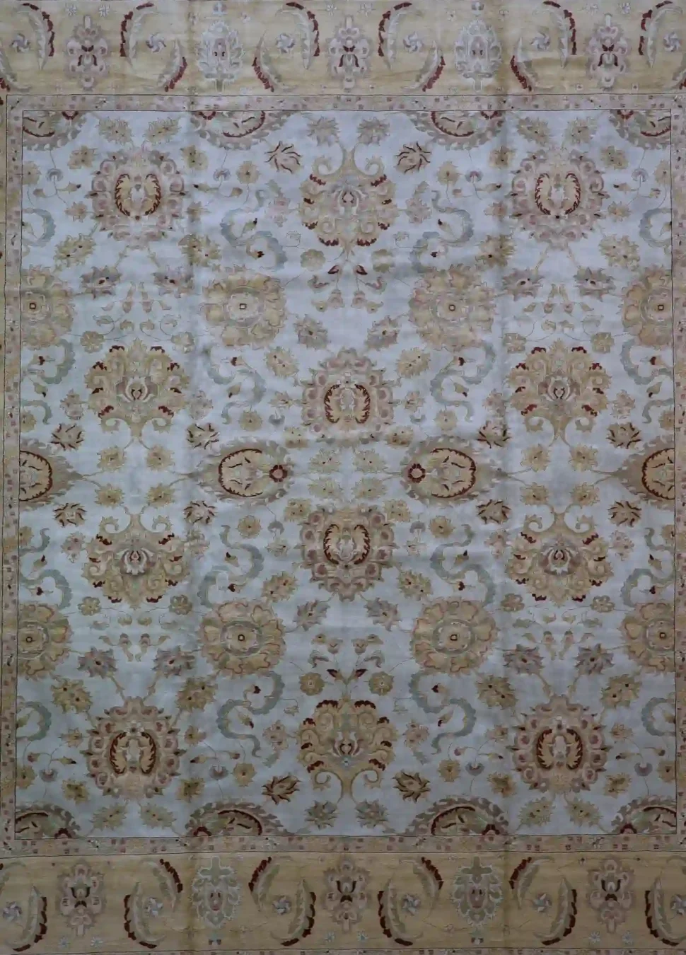 14′ x 15′ Beige Fine Hand-Knotted Egyptian Sultanabad Rug – Traditional Wool