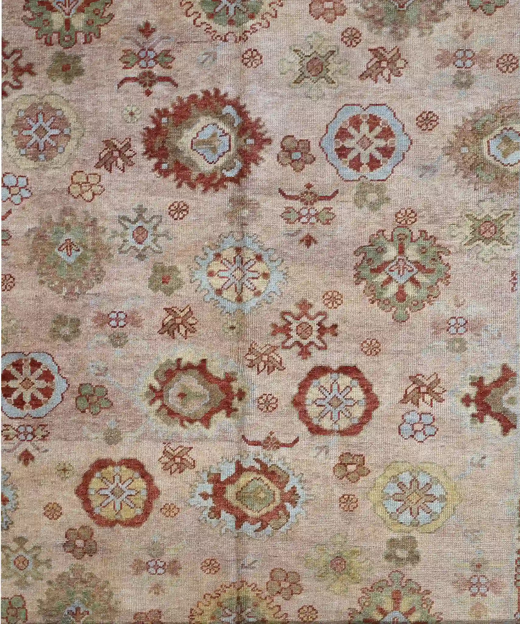 9' x 25' Beige Fine Hand-Knotted Turkish Oushak Runner Rug – Vintage Wool - Image 6