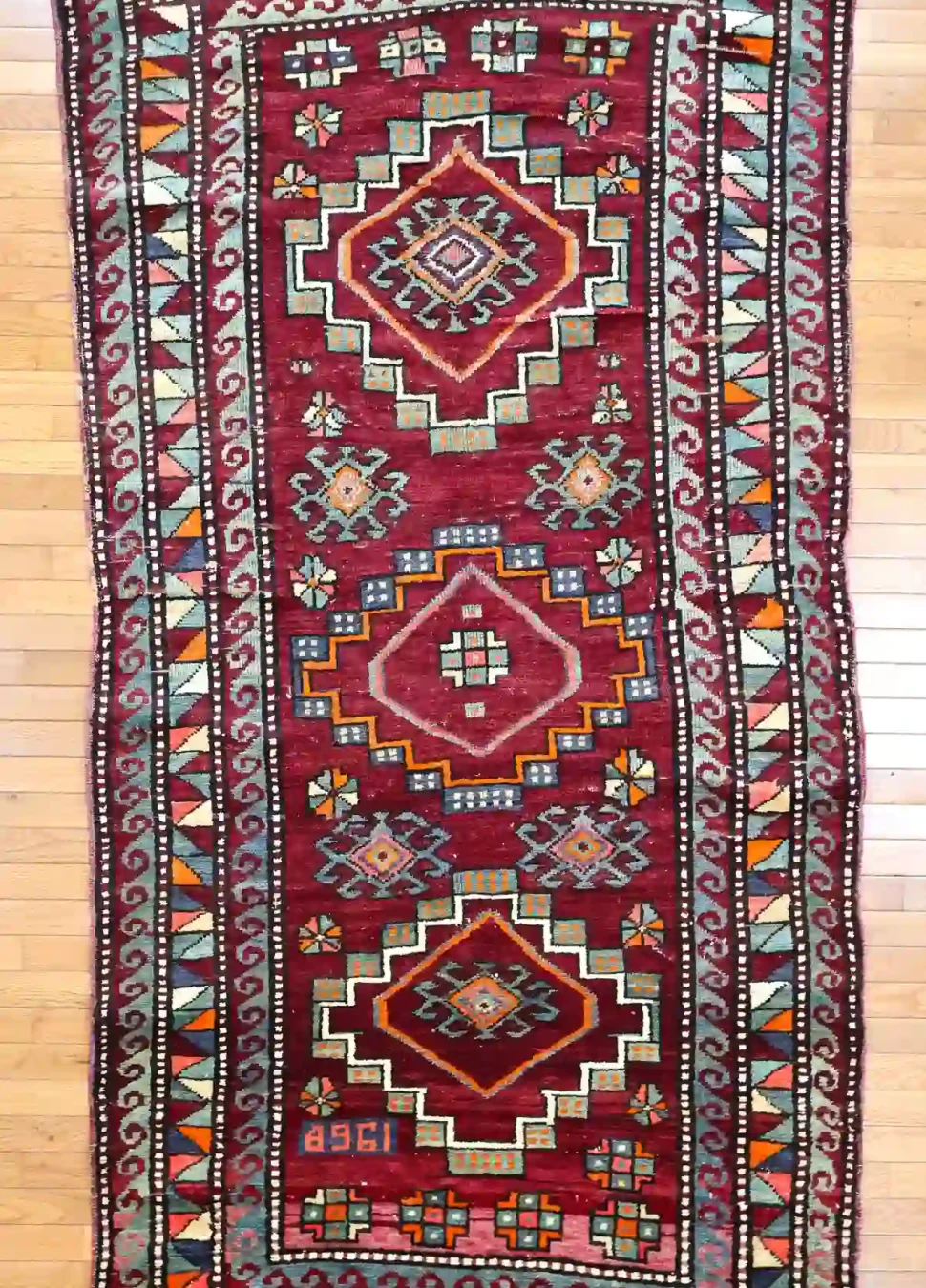 4′ x 8′ Burgundy Fine Hand-Knotted Turkish Oushak Runner Rug – Traditional Wool