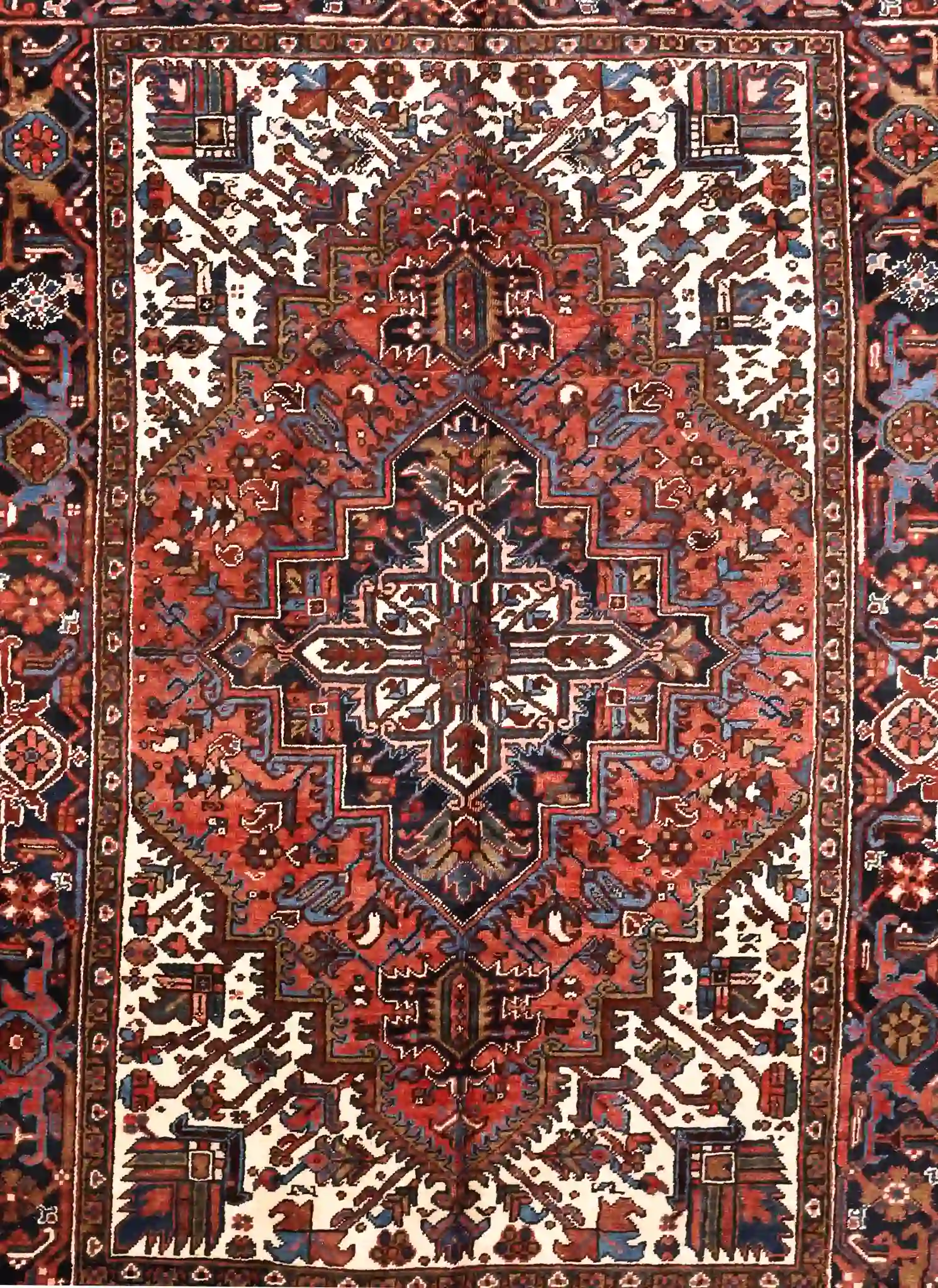 6' x 8' Red Fine Hand-Knotted Persian Heriz Rug – Traditional Wool - Image 3