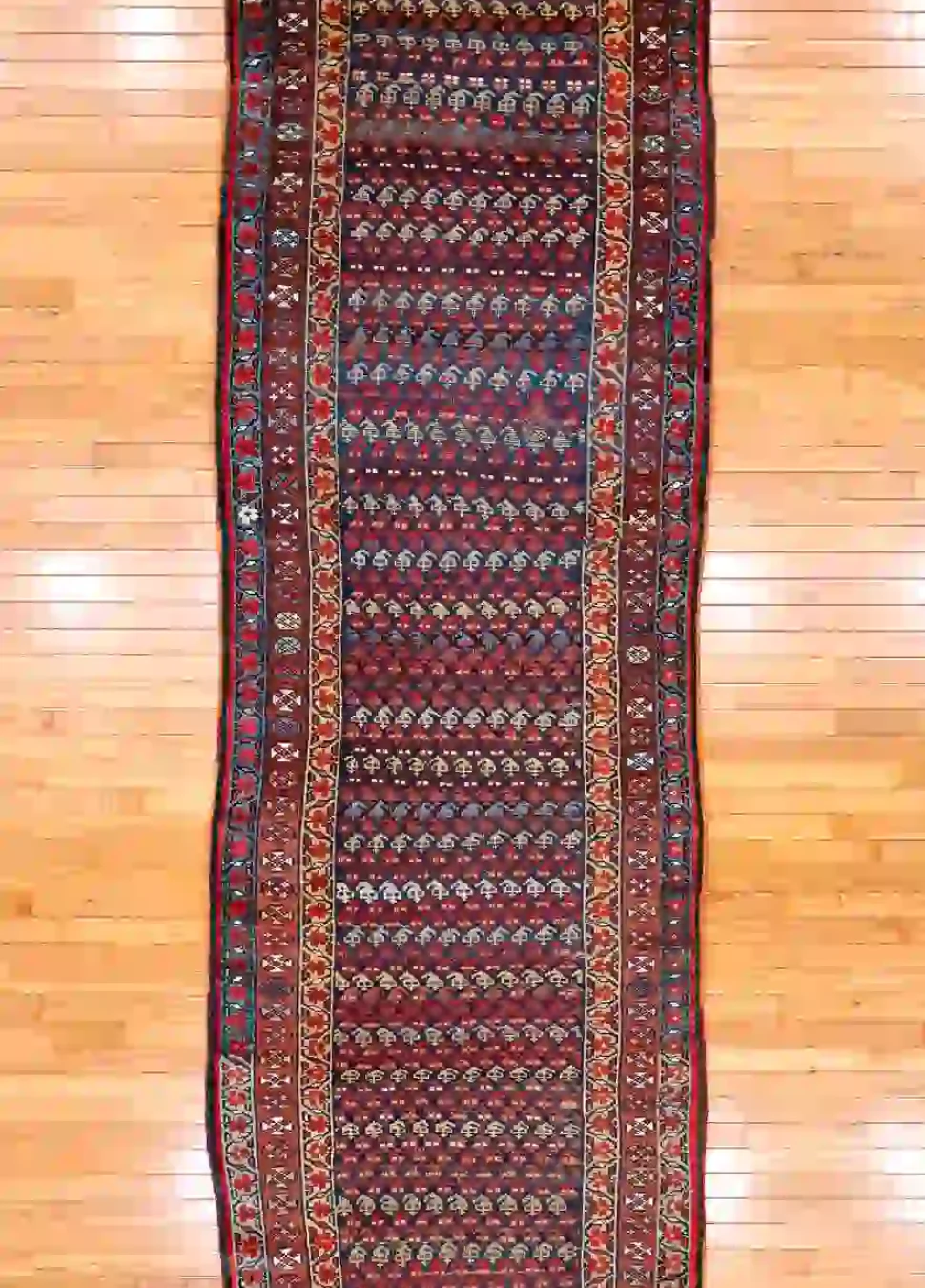 4′ x 16′ Navy Fine Hand-Knotted Antique Persian Kurdish Rug – Tribal Wool