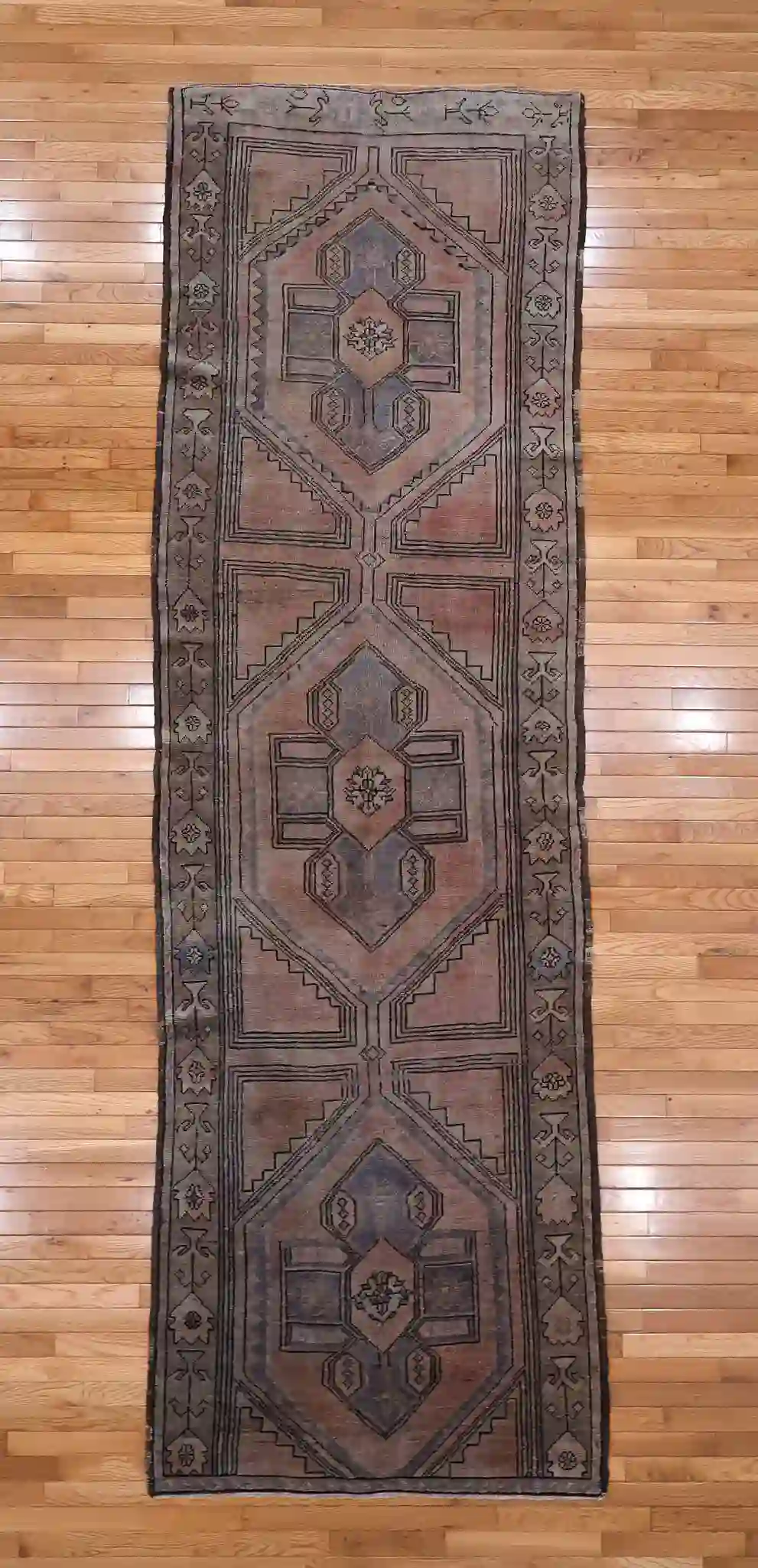 4' x 12' Gray Fine Hand-Knotted Turkish Oushak Rug – Vintage Runner Wool
