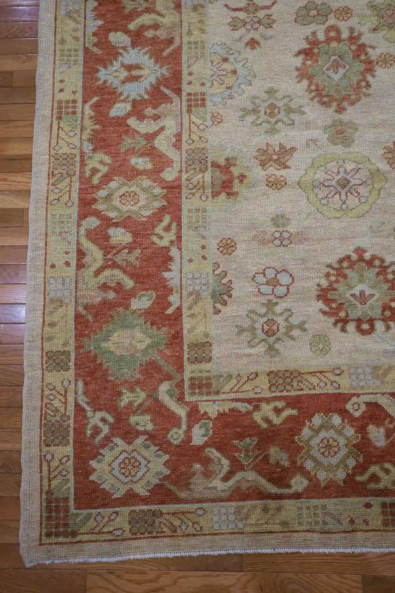 9' x 25' Beige Fine Hand-Knotted Turkish Oushak Runner Rug – Vintage Wool - Image 8