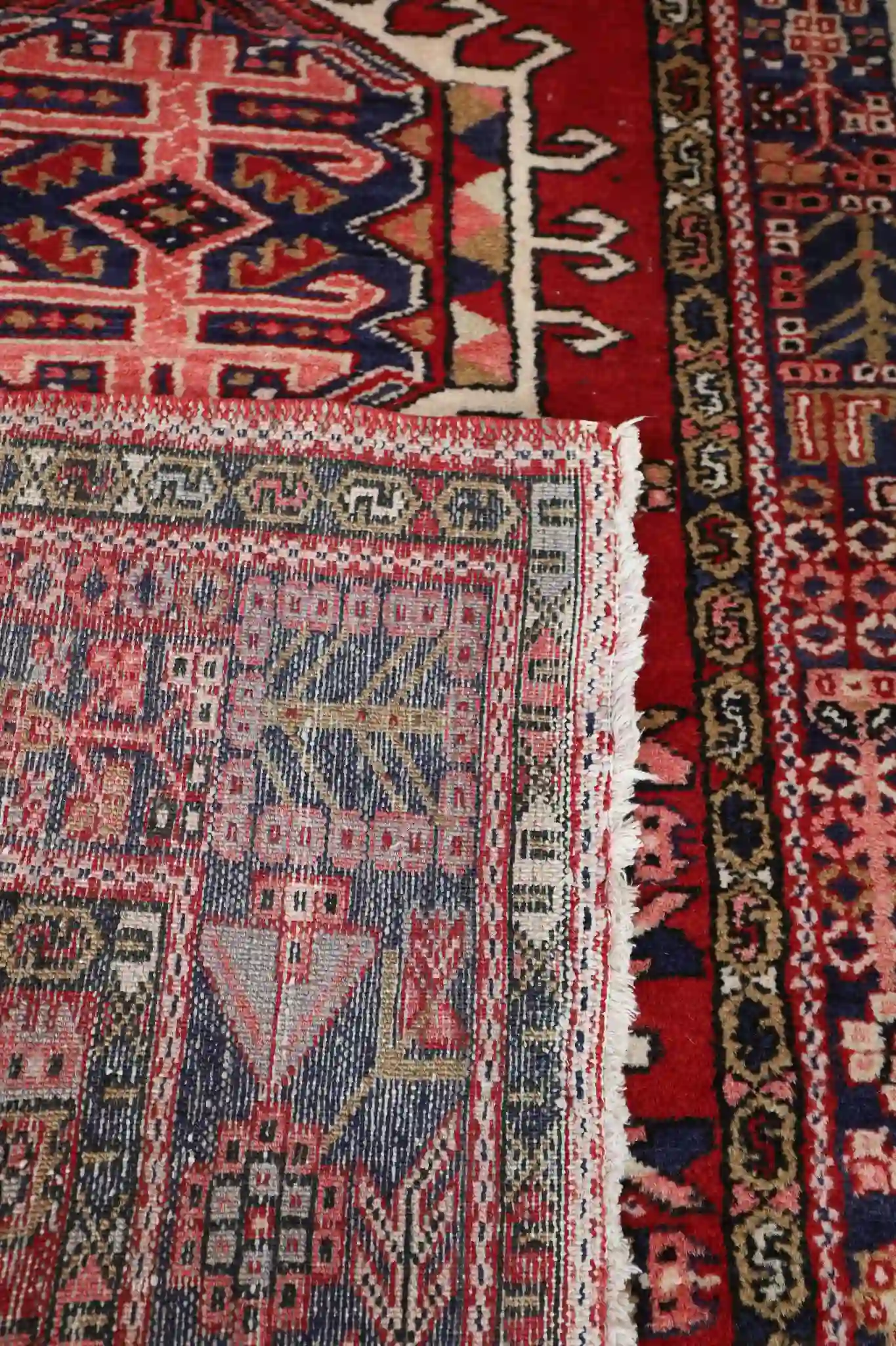 4' x 15' Red Fine Hand-Knotted Persian Heriz Runner – Traditional Wool - Image 8