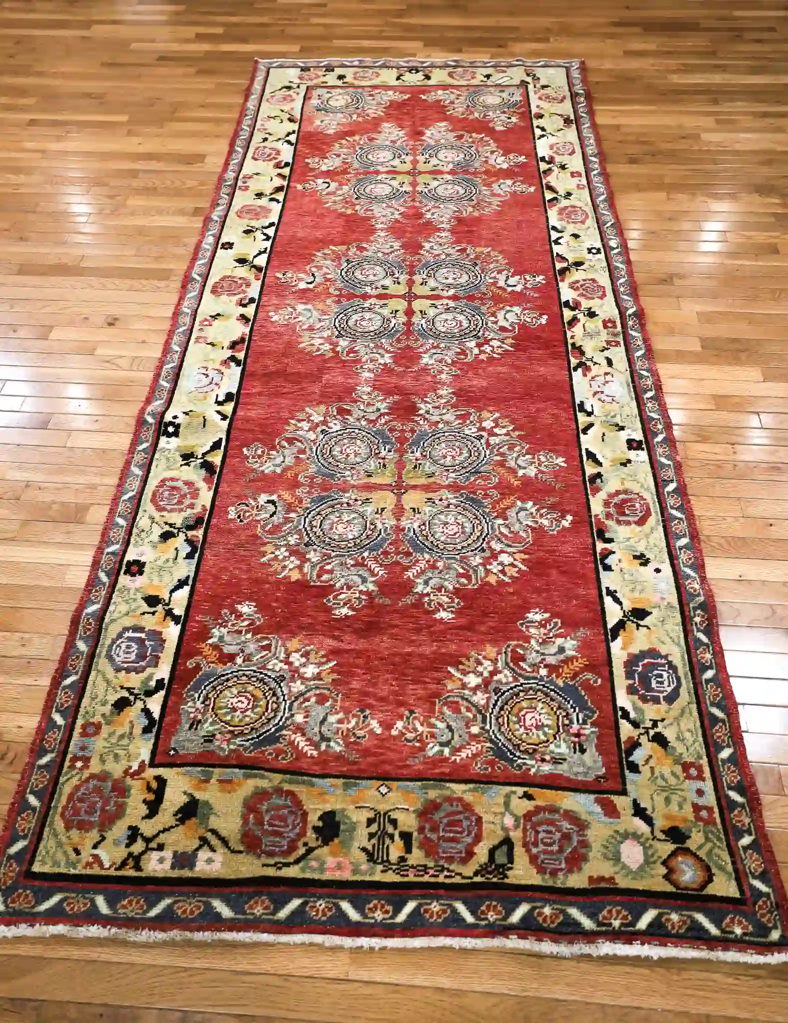 5' x 11' Red Fine Hand-Knotted Turkish Oushak Runner – Traditional Wool - Image 2
