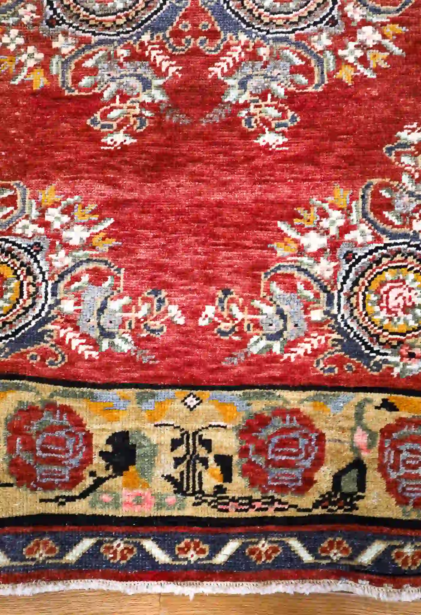 5' x 11' Red Fine Hand-Knotted Turkish Oushak Runner – Traditional Wool - Image 4