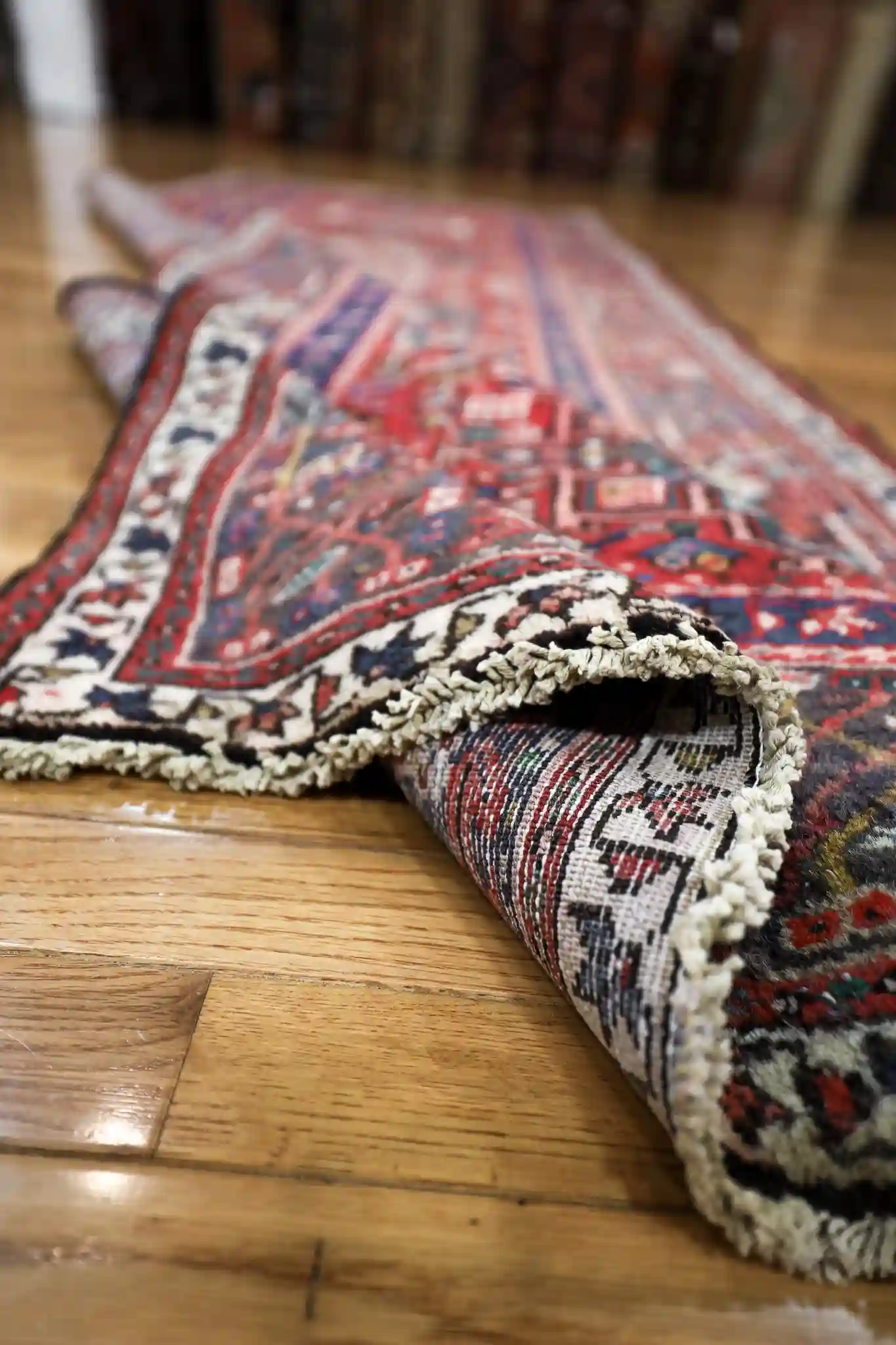 4' x 11' Red Fine Hand-Knotted Persian Karajeh Rug – Traditional Runner Wool - Image 3