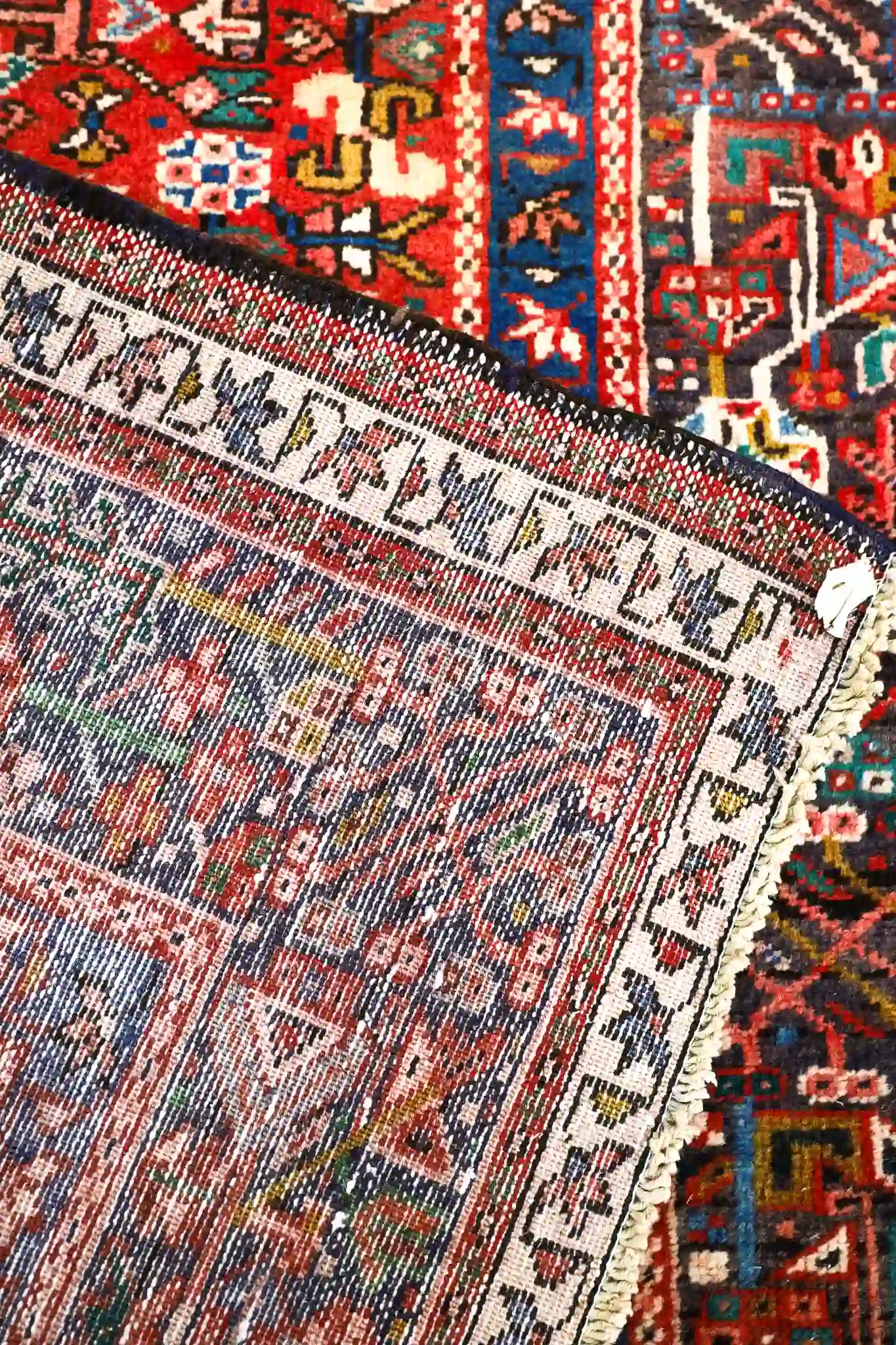 4' x 11' Red Fine Hand-Knotted Persian Karajeh Rug – Traditional Runner Wool - Image 9