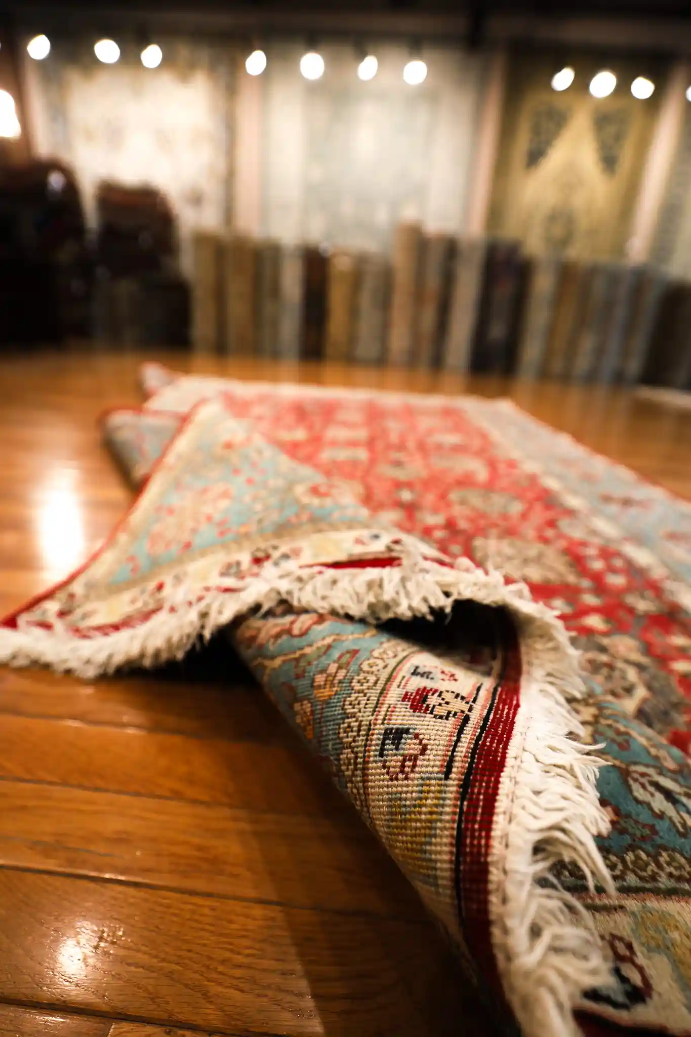 7' x 9' Red Fine Hand-Knotted Persian Tabriz Rug – Traditional Wool - Image 3