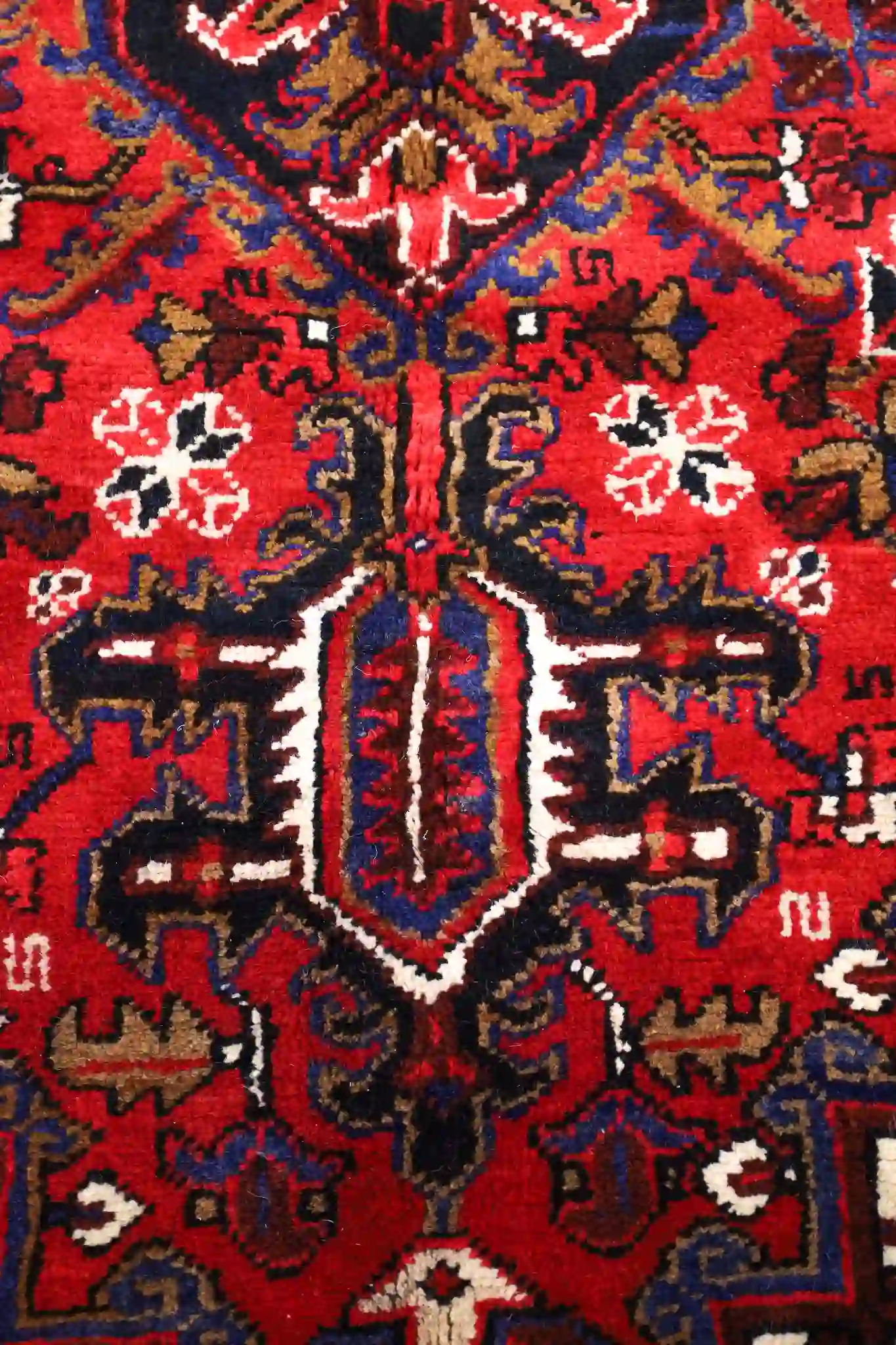 7' x 10' Red Fine Hand-Knotted Persian Heriz Rug – Traditional Wool - Image 8