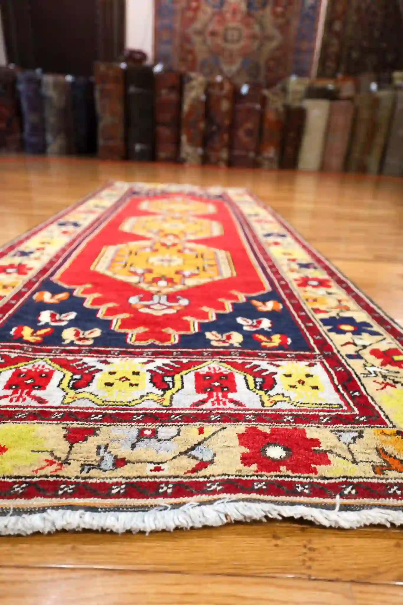4' x 10' Red Fine Hand-Knotted Turkish Karabagh Runner – Traditional Wool - Image 2