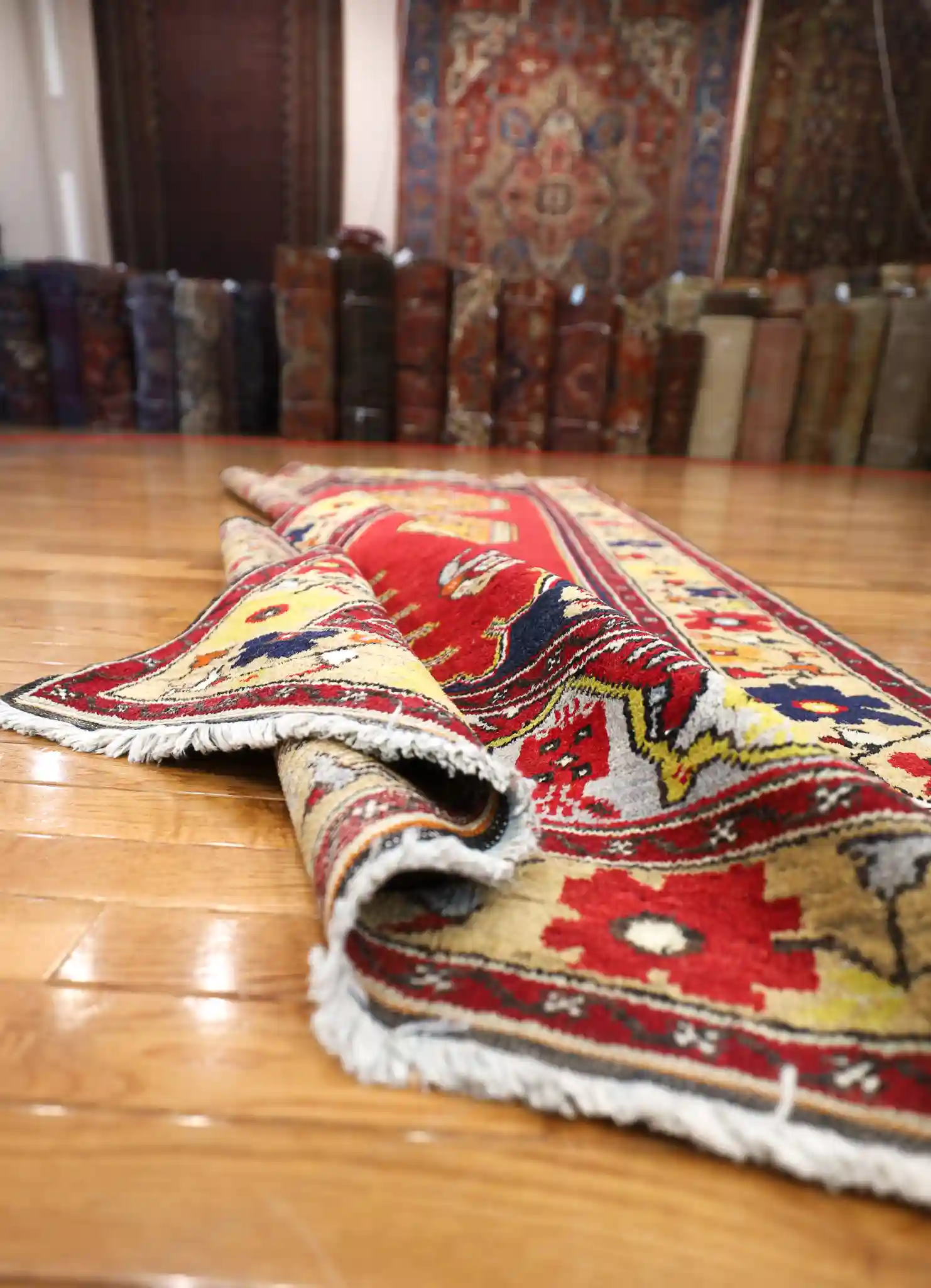 4' x 10' Red Fine Hand-Knotted Turkish Karabagh Runner – Traditional Wool - Image 3