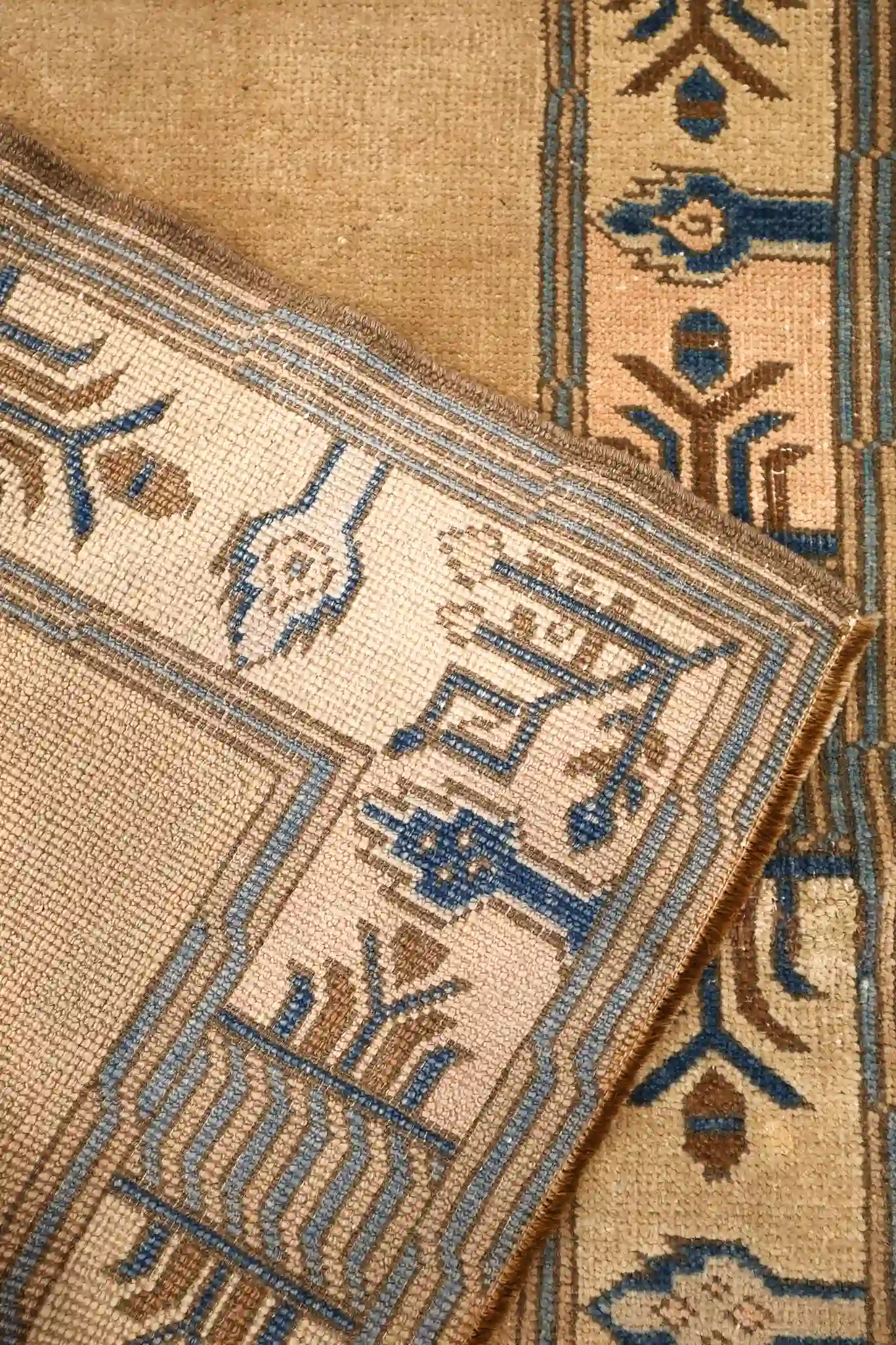 3' x 6' Beige Fine Hand-Knotted Turkish Oushak Rug – Traditional Wool - Image 6