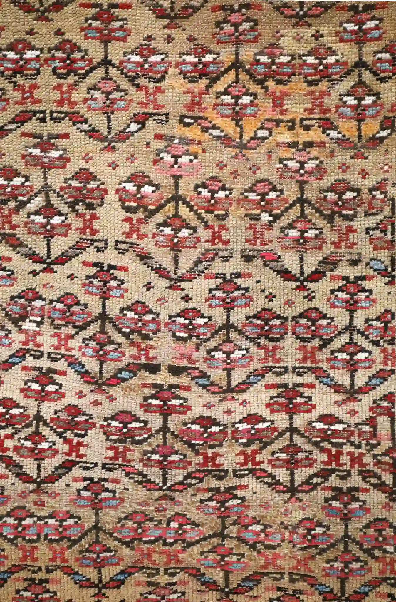 3' x 13' Beige Fine Hand-Knotted Persian Malayer Rug – Herati Runner Wool - Image 5