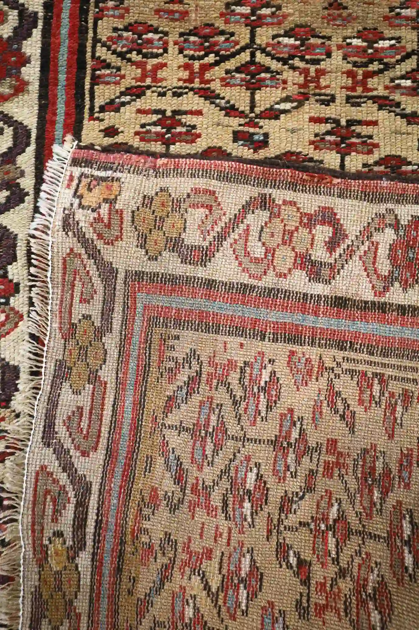 3' x 13' Beige Fine Hand-Knotted Persian Malayer Rug – Herati Runner Wool - Image 7