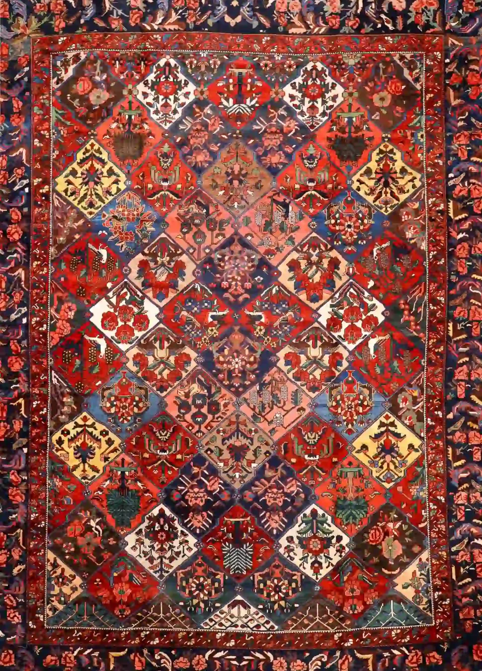 12′ x 16′ Red Fine Hand-Knotted Persian Bakhtiari – Traditional Wool